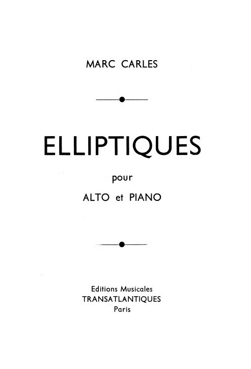 Marc Carles: Elliptiques