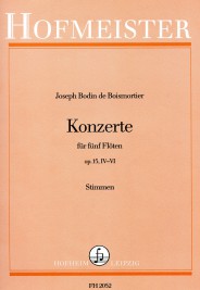 Boismortier, J. B. De: Concertos Op 15 Nos 4-6 - Parts