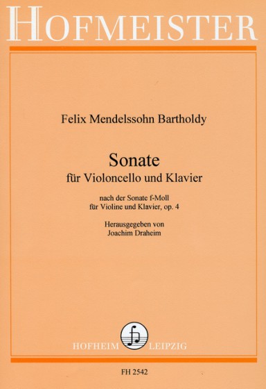 Felix Mendelssohn: Sonata In F Minor Op. 4