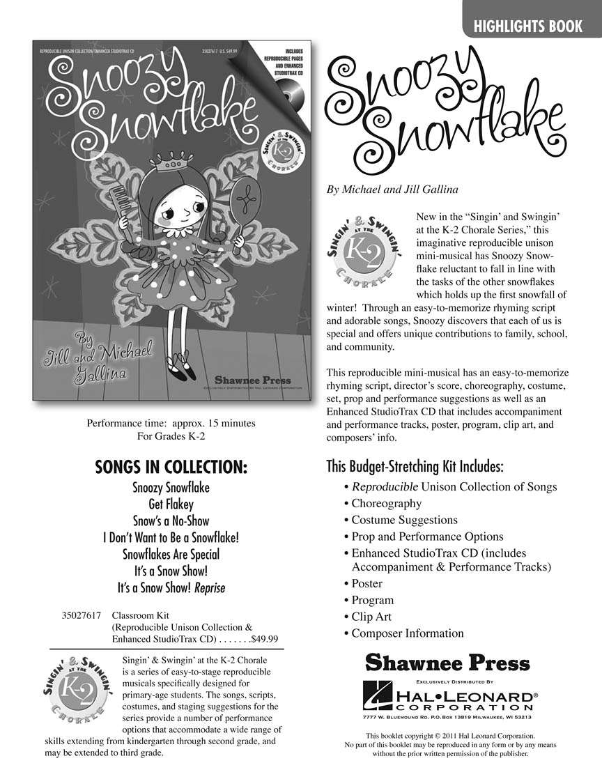 Jill Gallina/Michael Gallina: Snoozy Snowflake - Singin' And Swingin' At The K-2