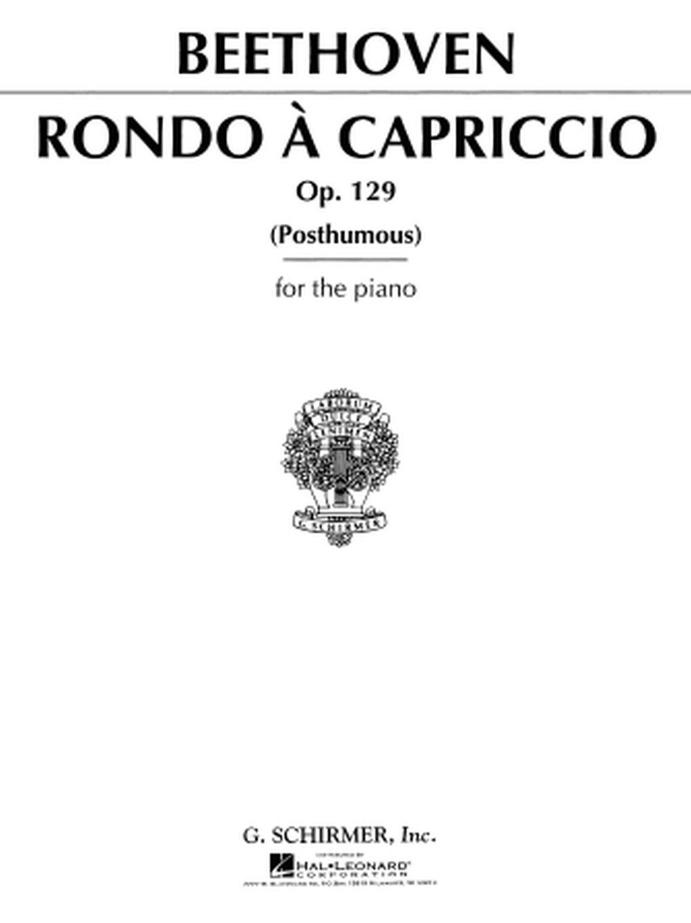 Ludwig Van Beethoven: Rondo A Capriccio Op.129 (Posthumous)