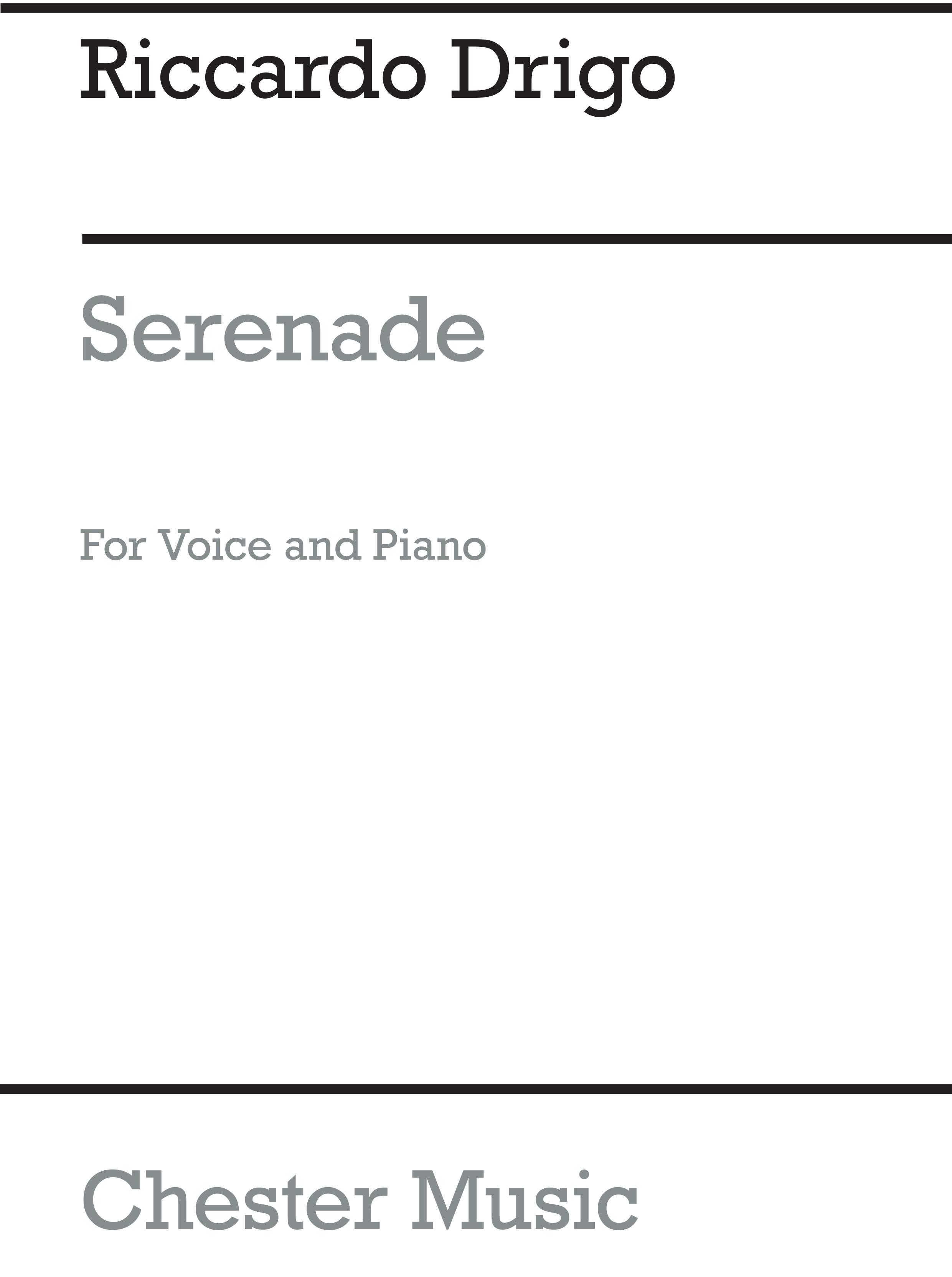 R Drigo: Serenade (Voice And Piano)