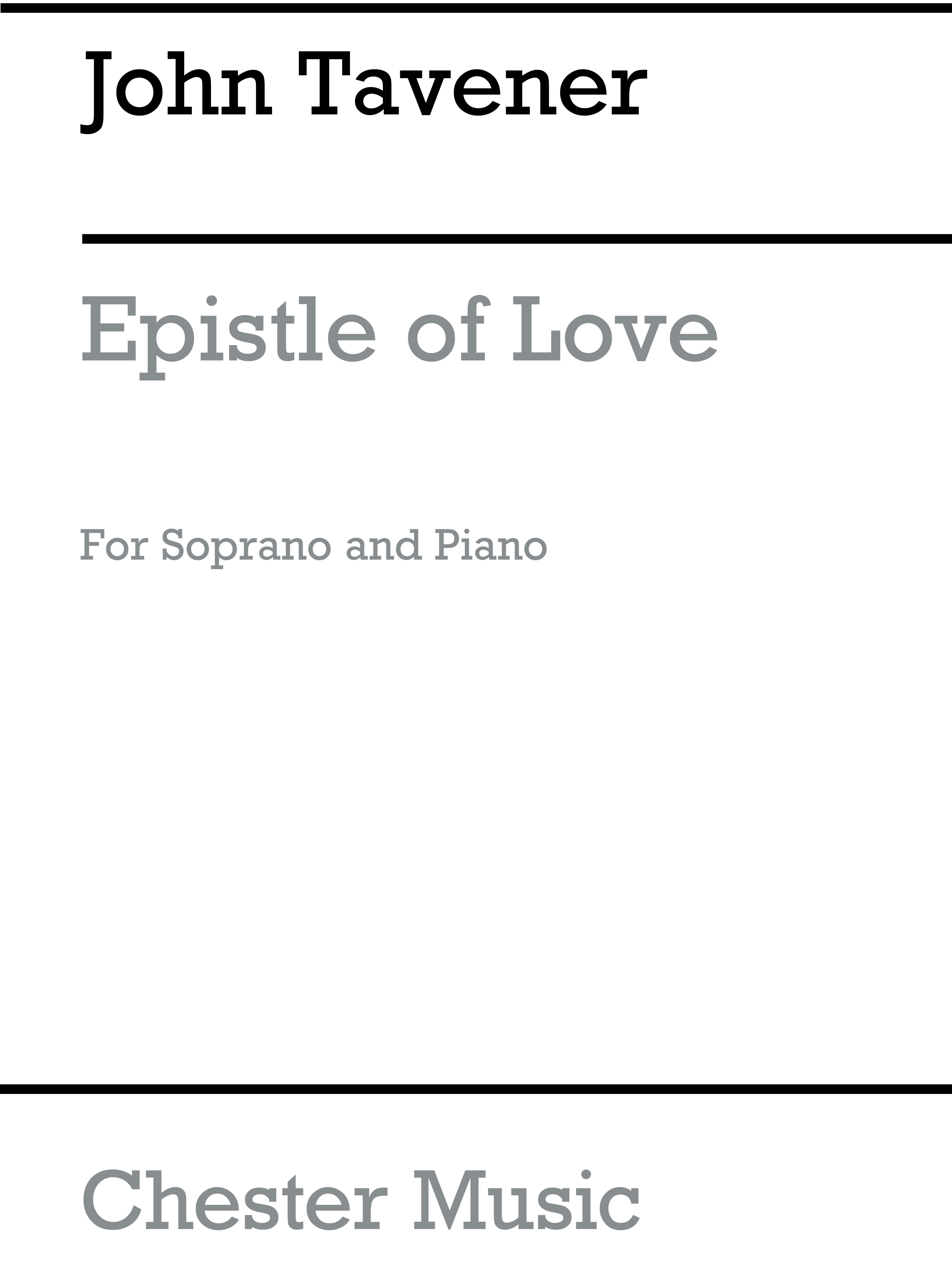 John Tavener: Epistle Of Love