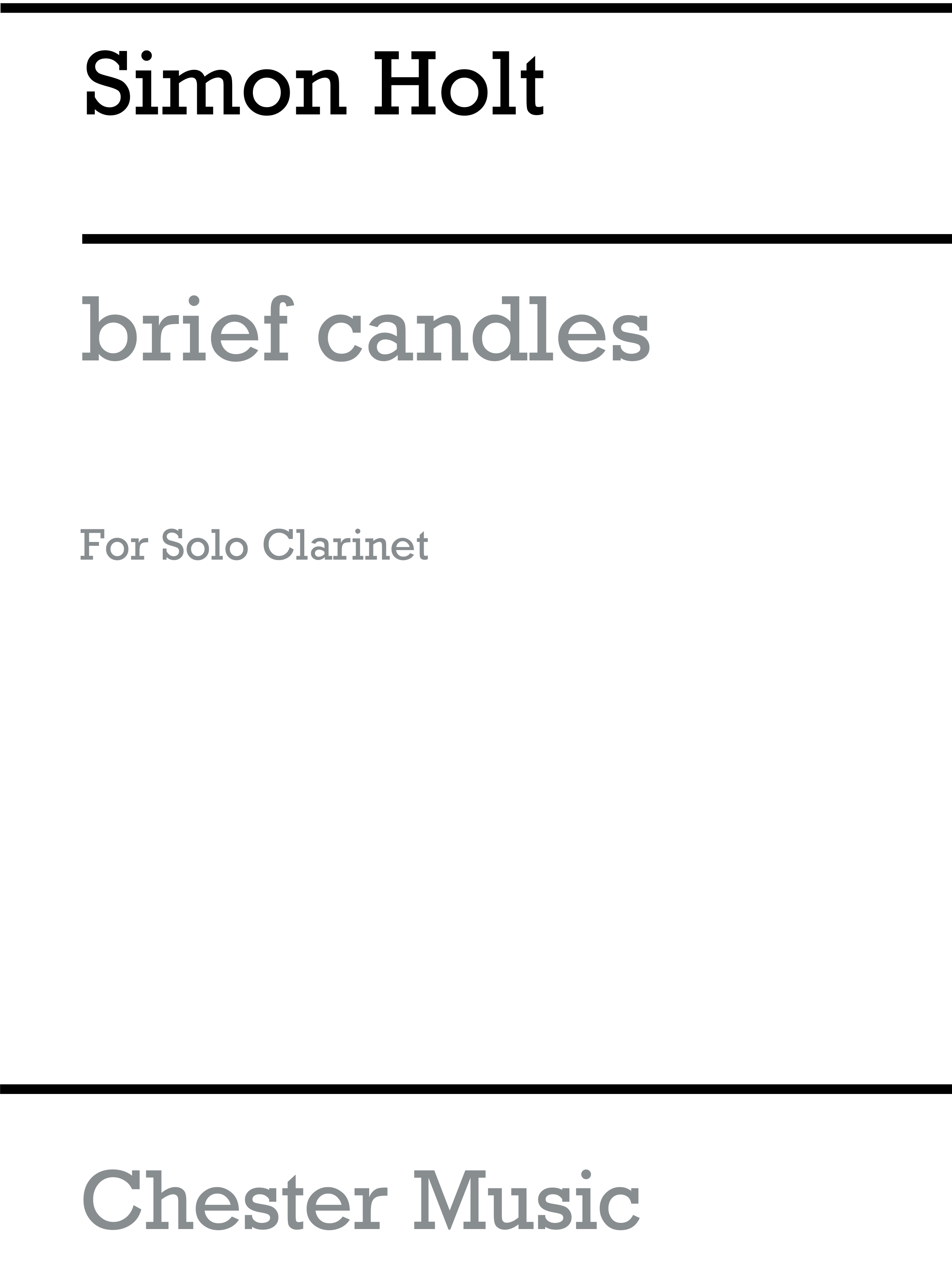 Simon Holt: Brief Candles