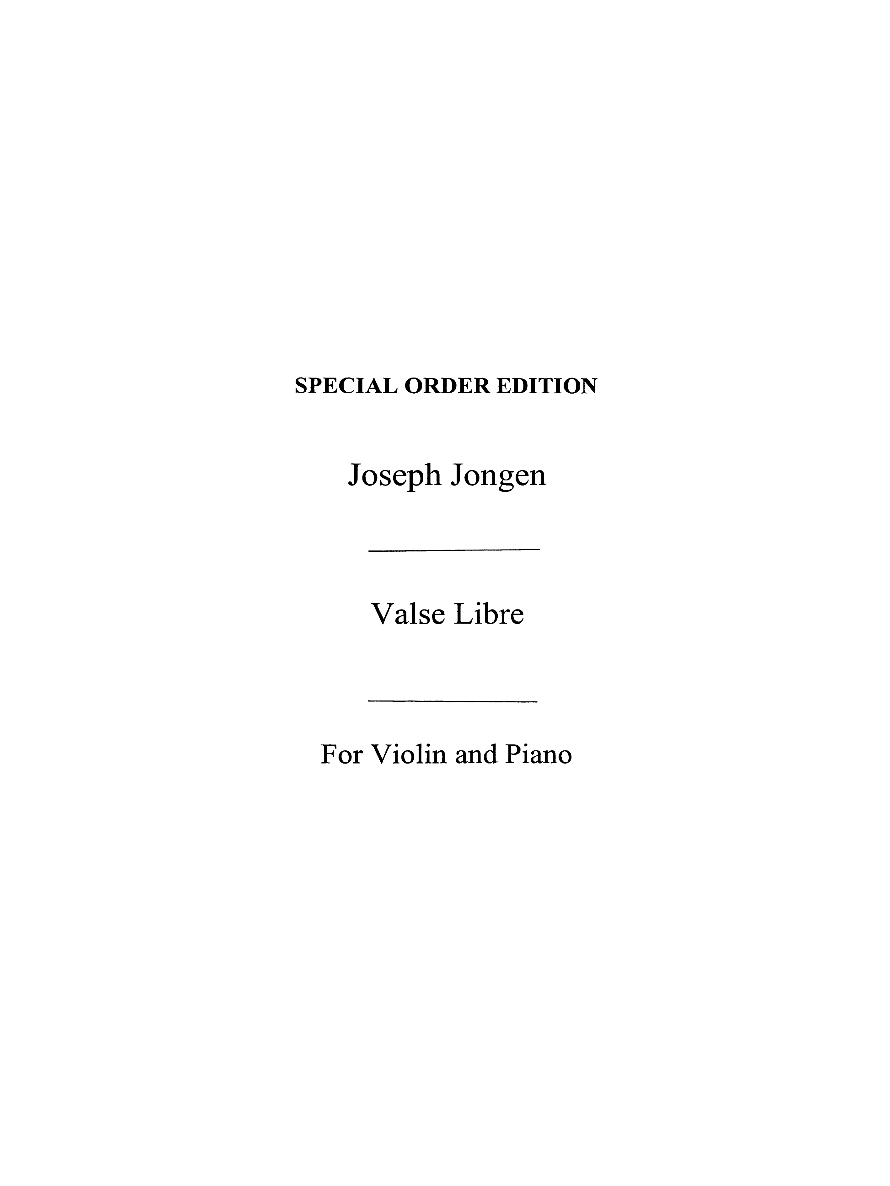 Joseph Jongen: Valse Libre Op. 59