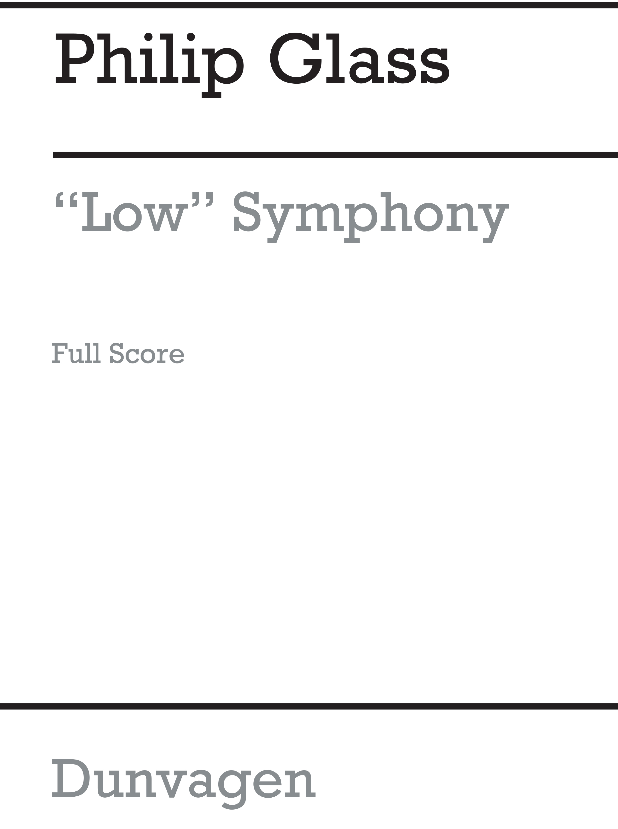 Philip Glass: Low Symphony