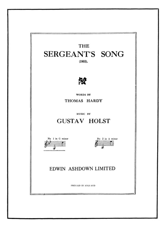 Holst, Gthe Sergeants Songvoice/Piano