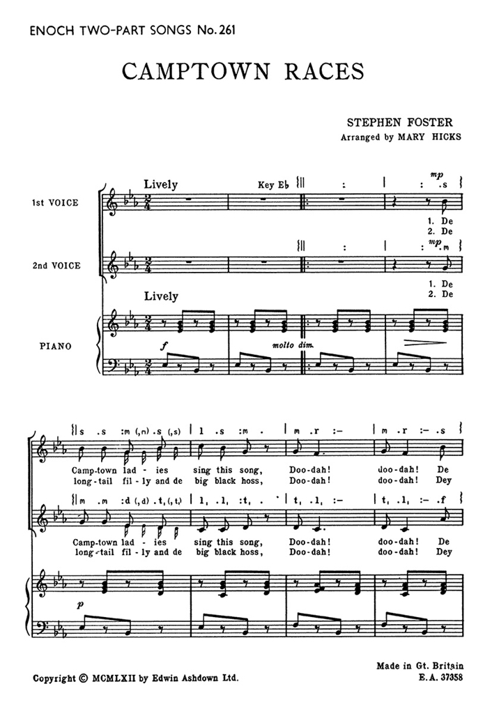 Foster, S Camptown Races 2 Pt