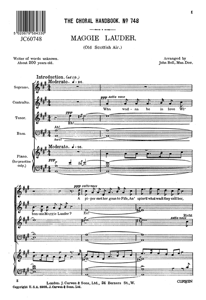 Bell Maggie Lauder Satb