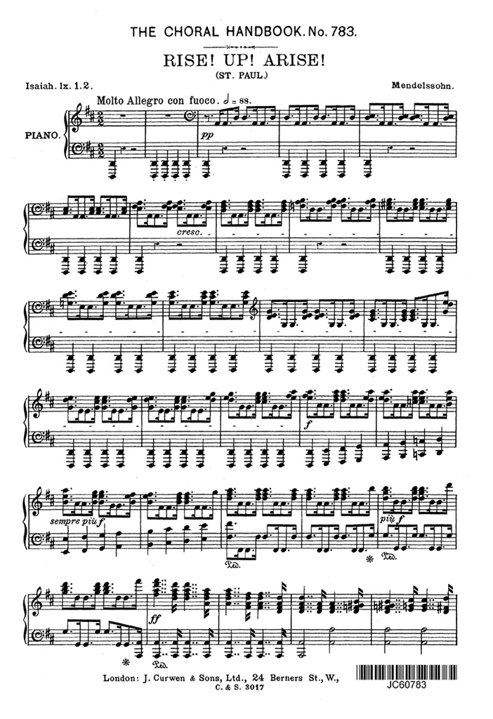 Mendelssohn Rise! Up! Arise! Satb