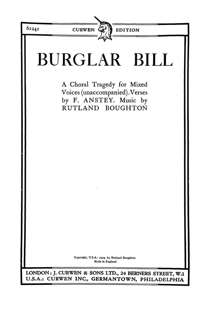 Boughton Burglar Bill Satb