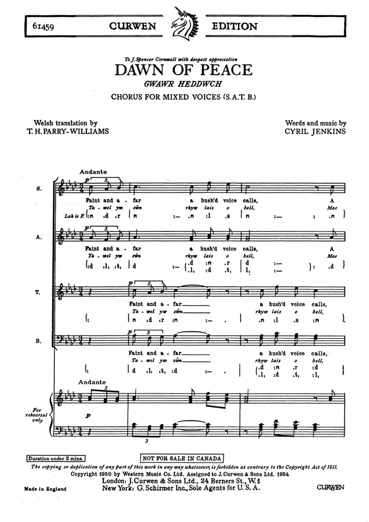 Jenkins Dawn Of Peace Satb