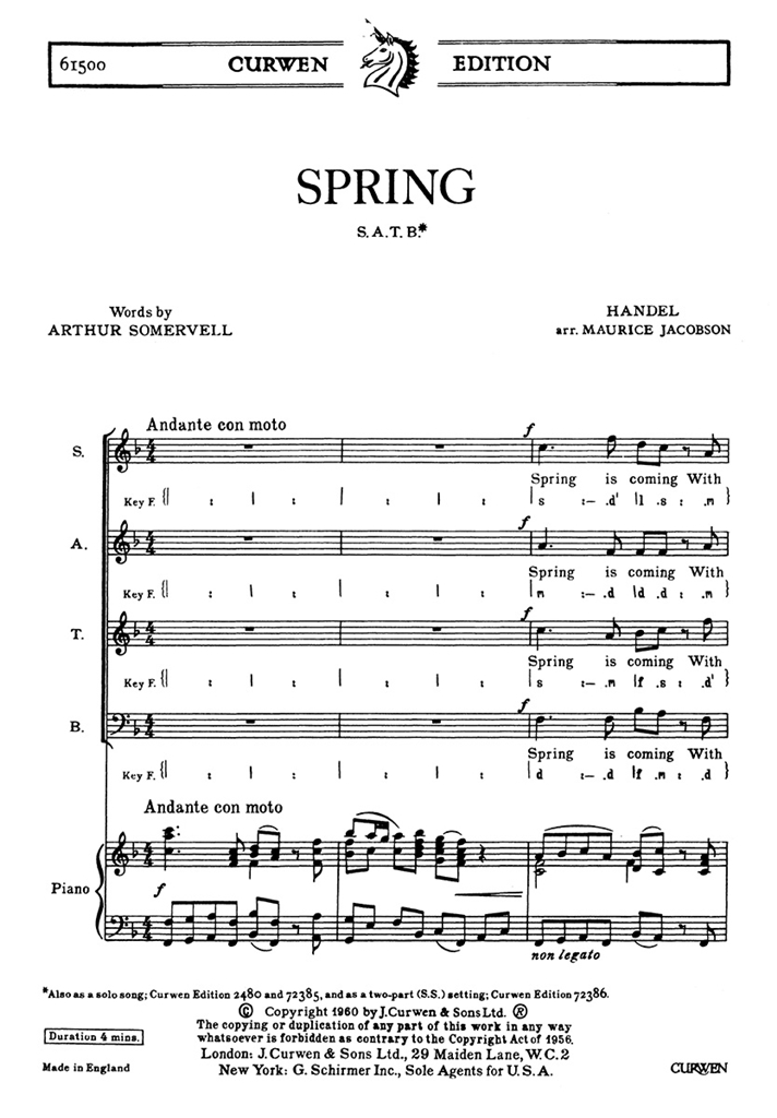 Handel Spring Satb