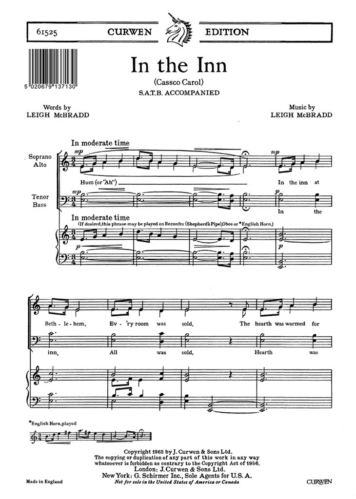 Mcbradd, L In The Inn Satb