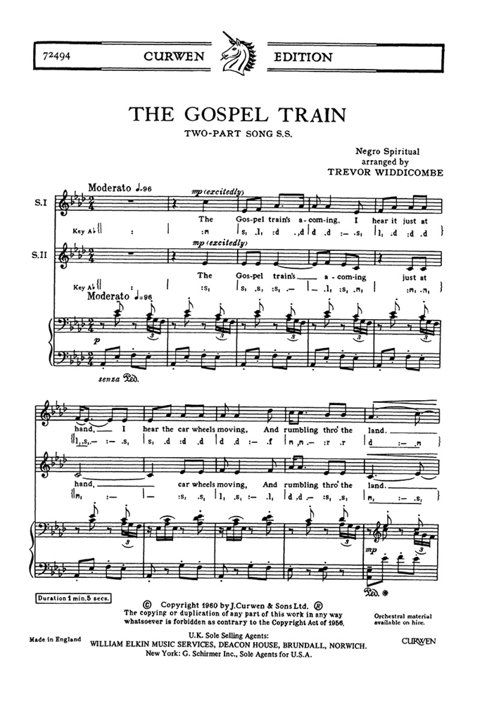 Widdicombe, T The Gospel Train Ss Piano