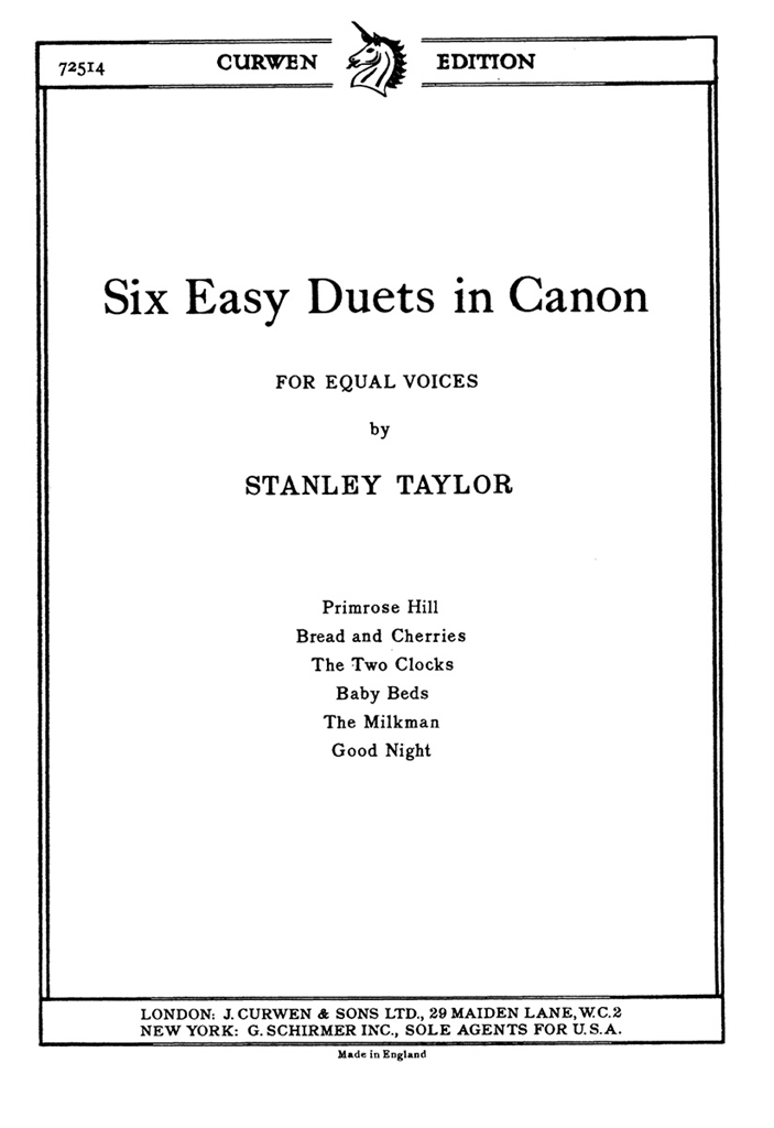 Taylor 6 Easy Duets In Canon V/S