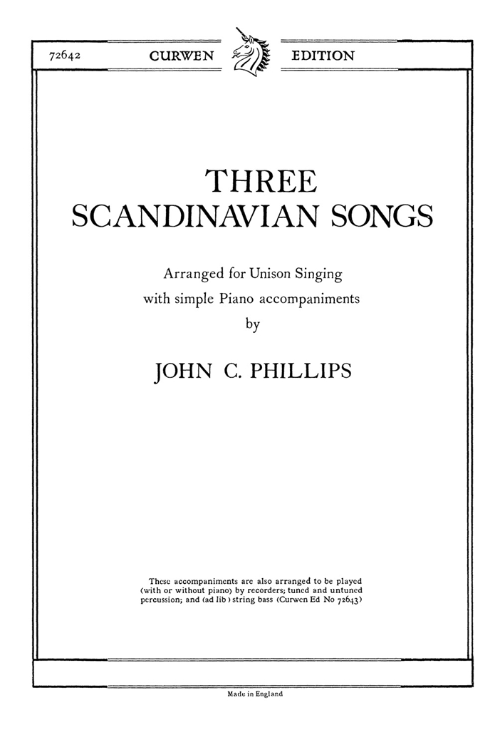 Phillips, J 3 Scandinavian Songs Unison/Piano