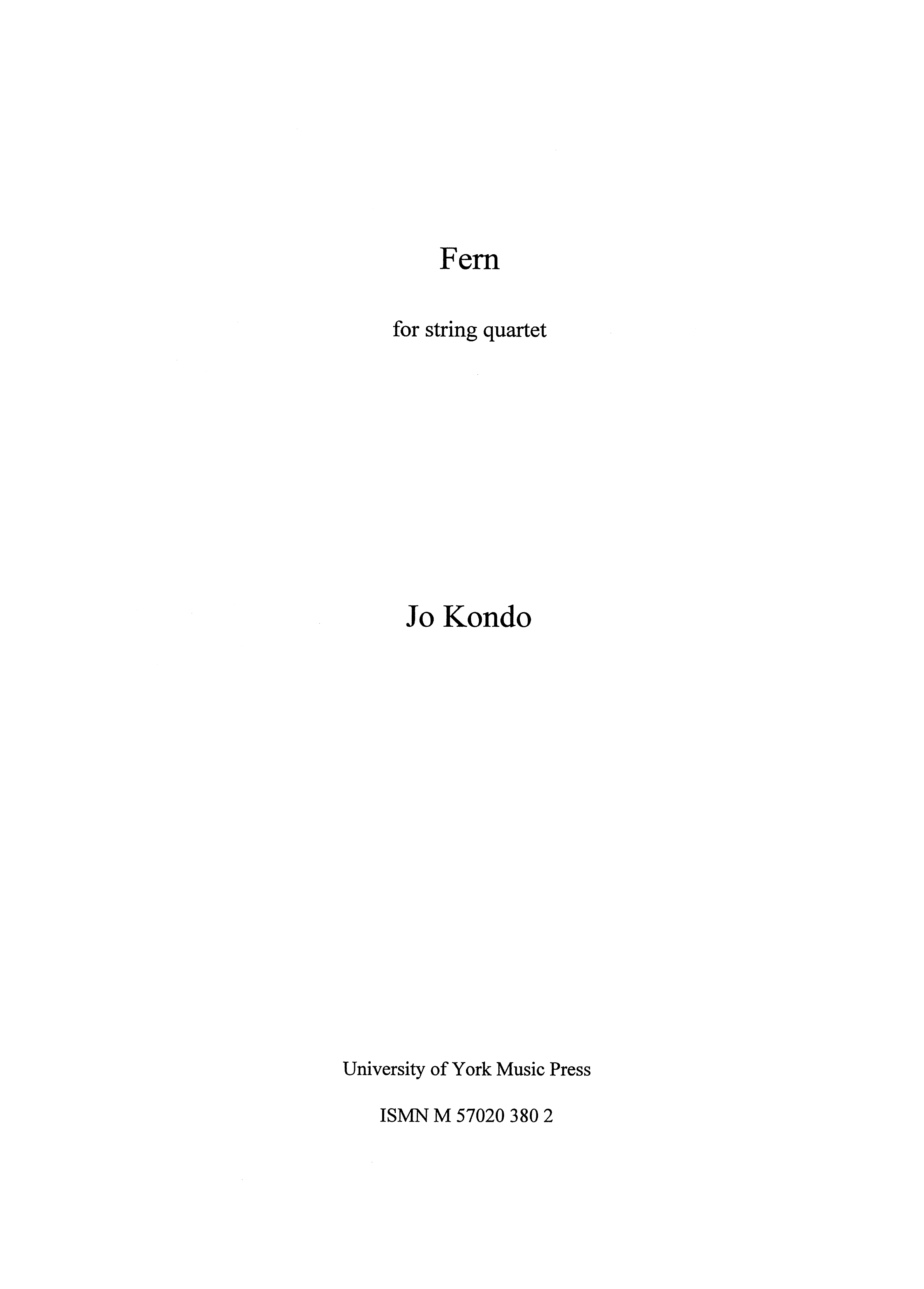 Jo Kondo: Fern (Score)