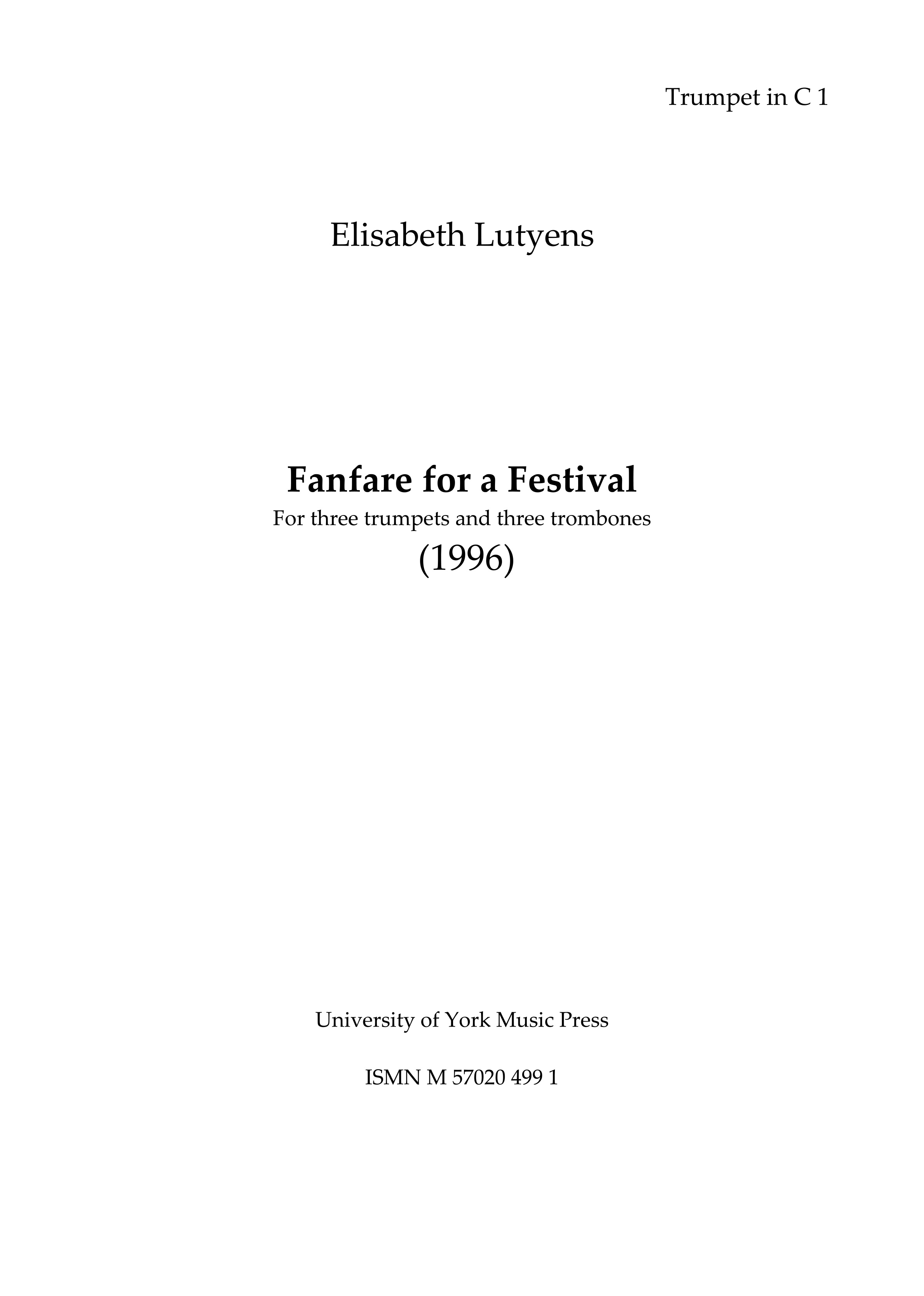 Elisabeth Lutyens: Fanfare For A Festival (Parts)