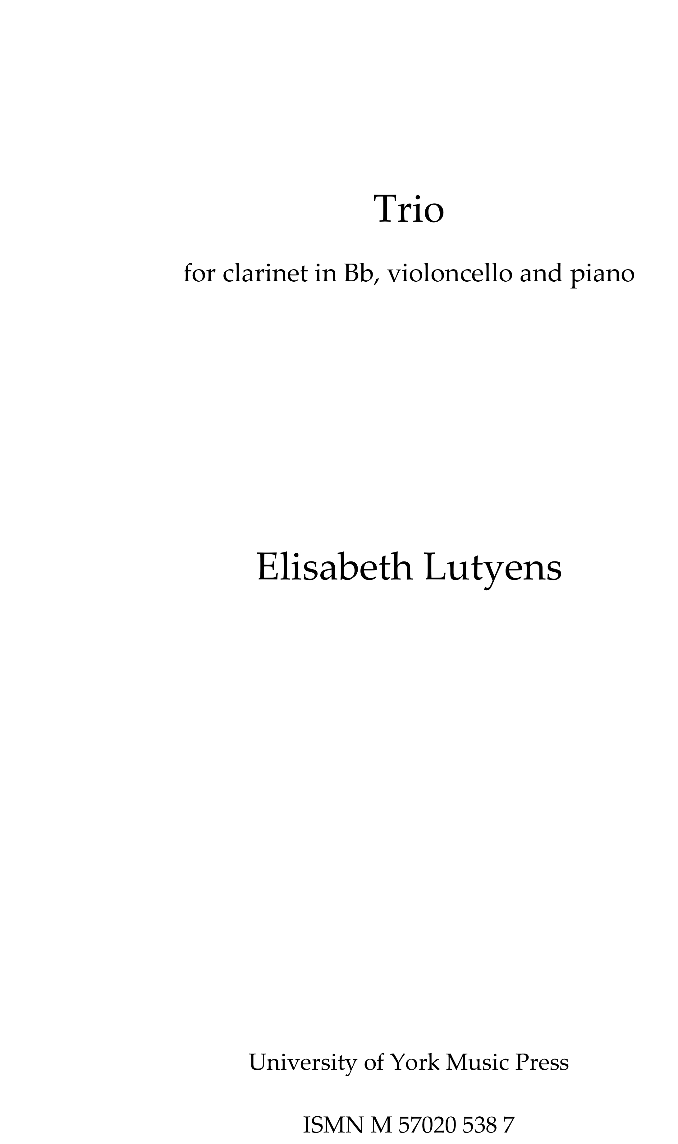 Elisabeth Lutyens: Trio Op.135