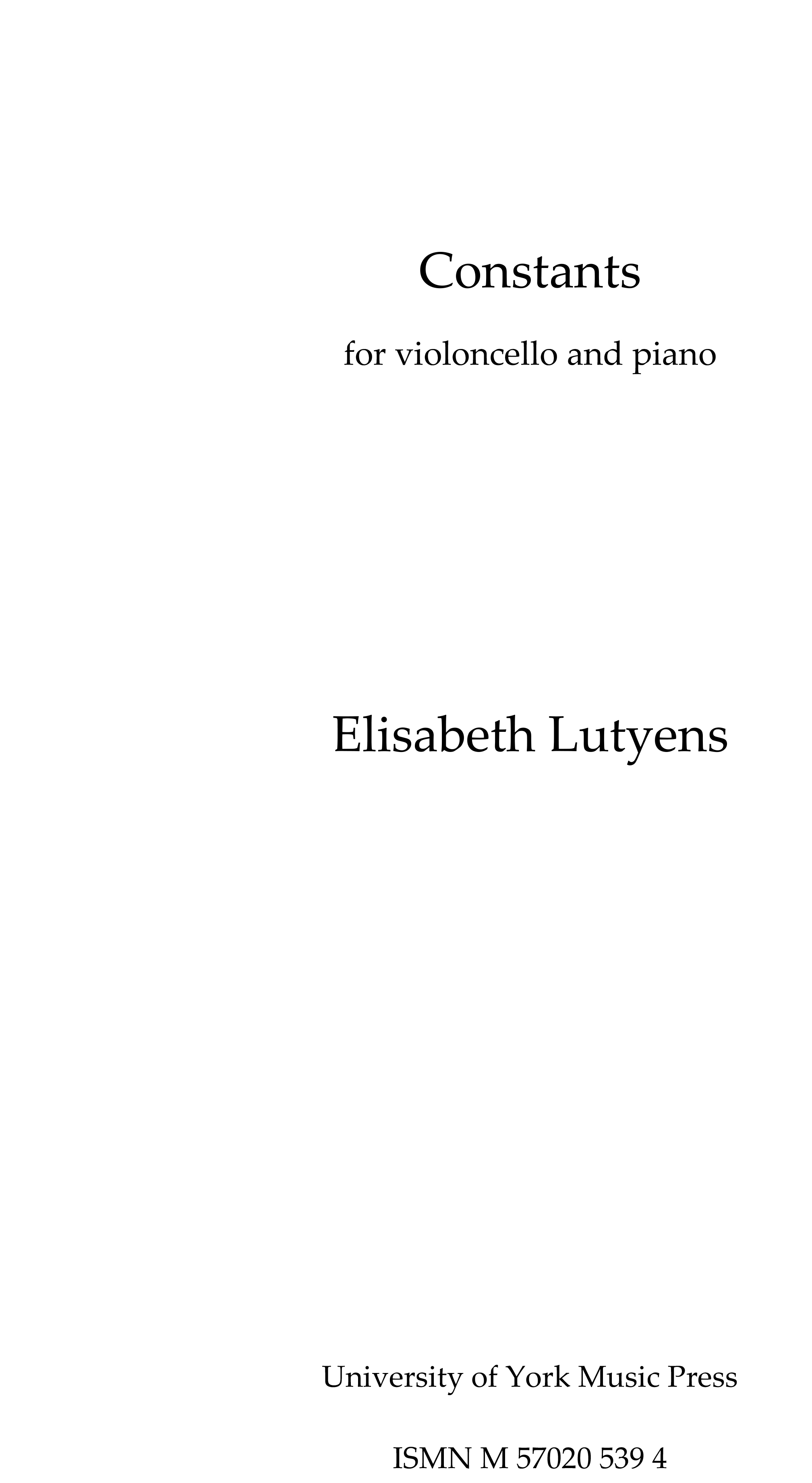 Elisabeth Lutyens: Constants Op.110