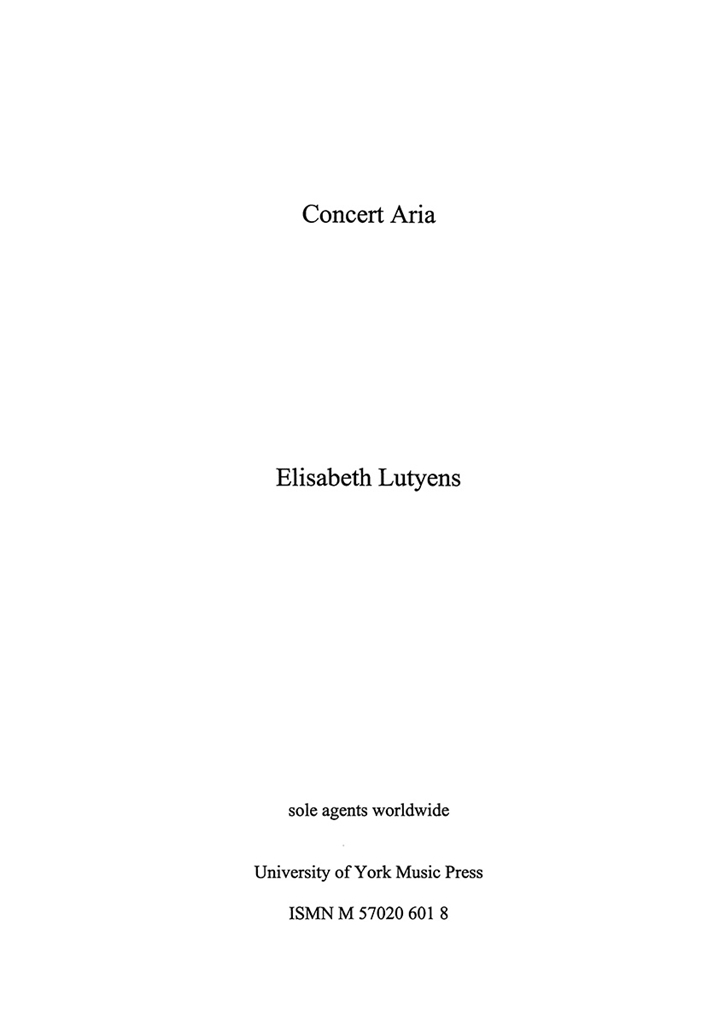 Elisabeth Lutyens: Concert Aria ('Dialogo') Op.142