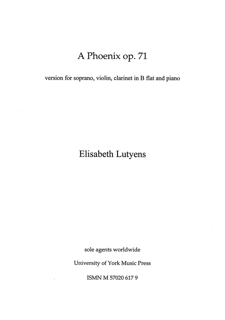 Elisabeth Lutyens: A Phoenix Op.71a (Score)