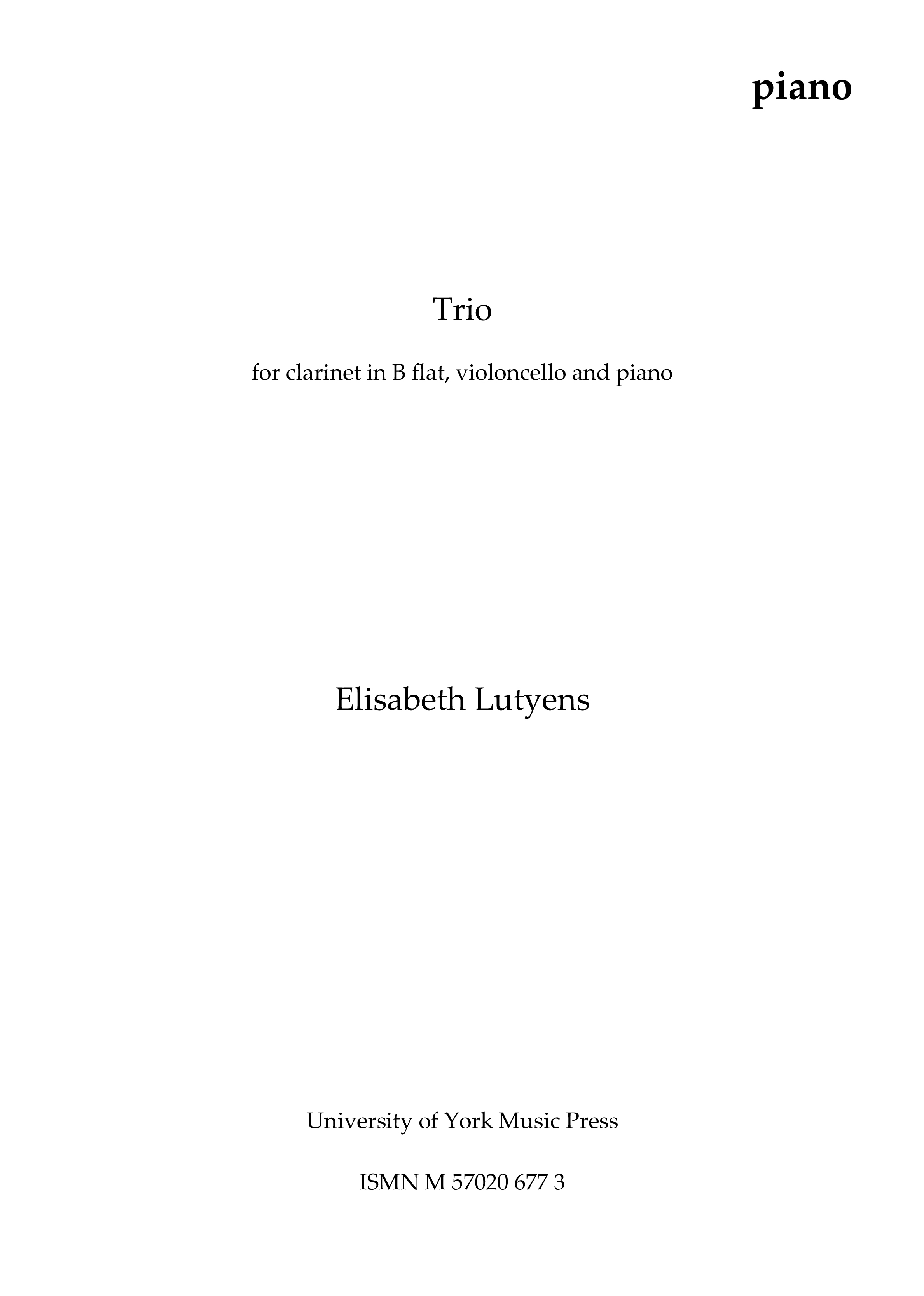 Elisabeth Lutyens: Trio Op.135