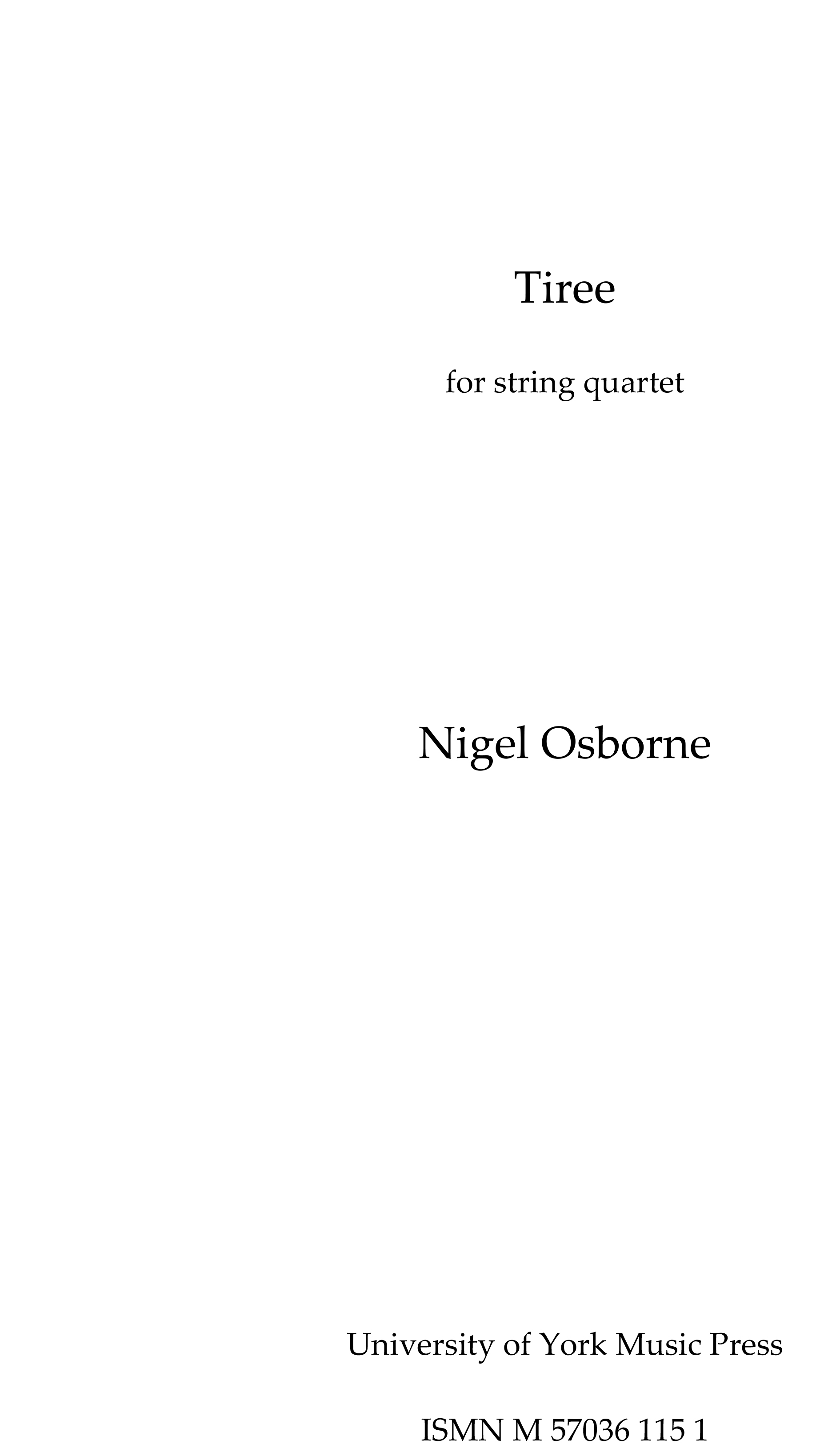 Nigel Osborne: Tiree (Score)