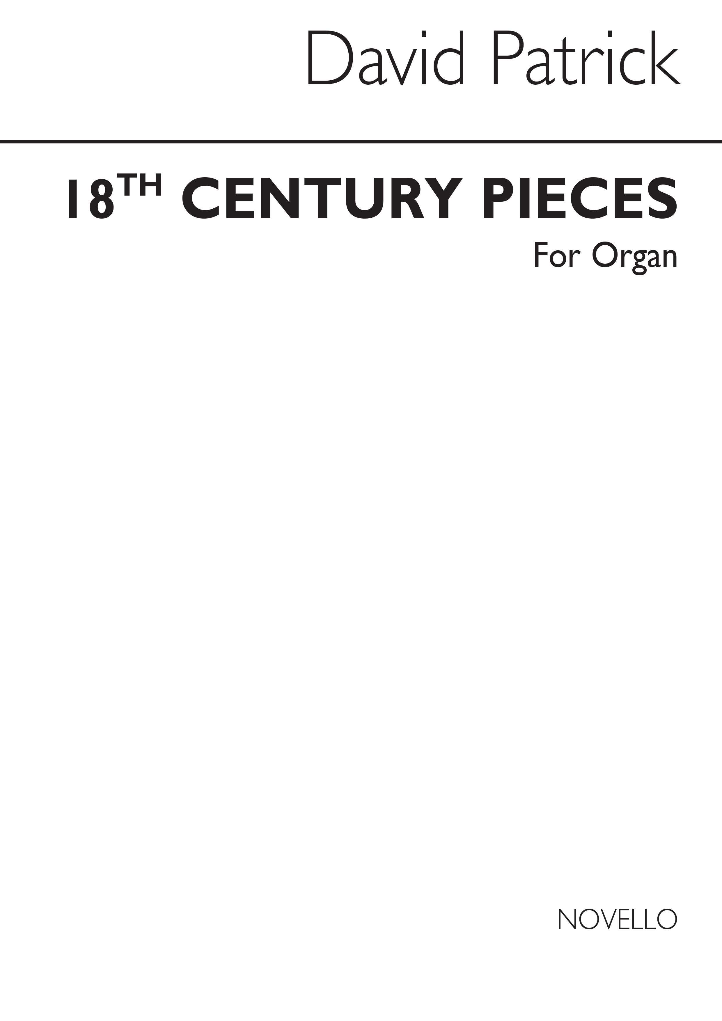 Eighteenth Century Pieces For Manuals Organ