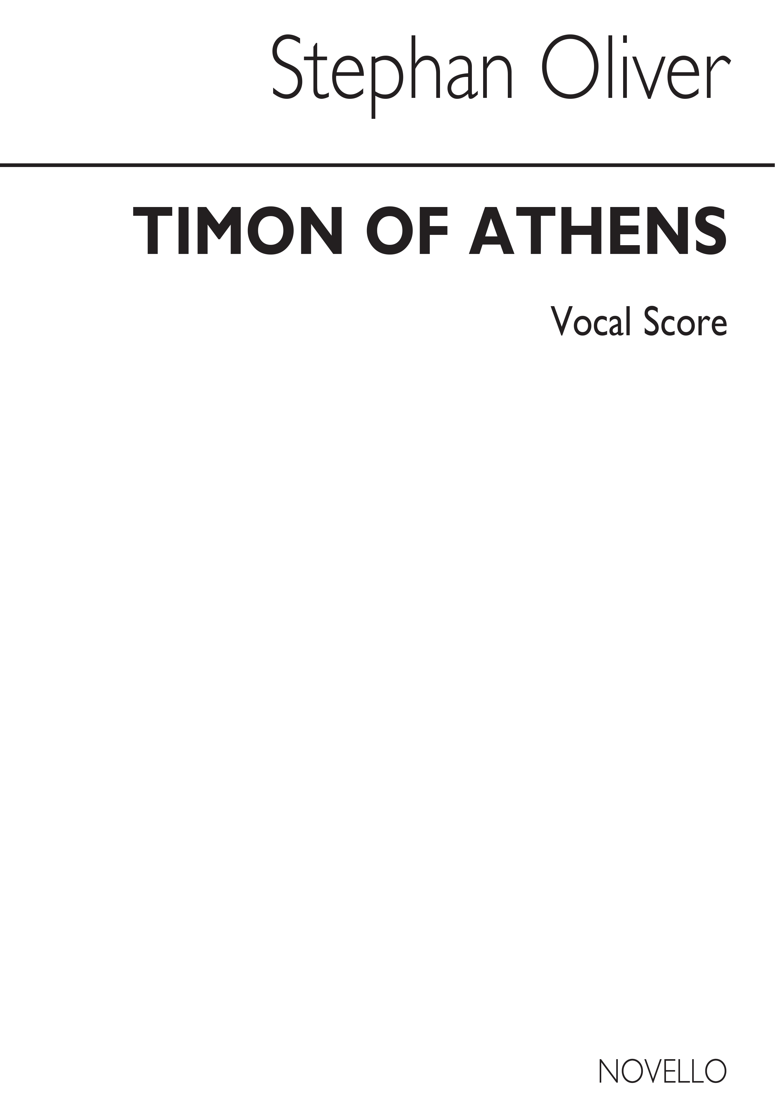 Oliver: Timon Of Athens (Vocal Score)