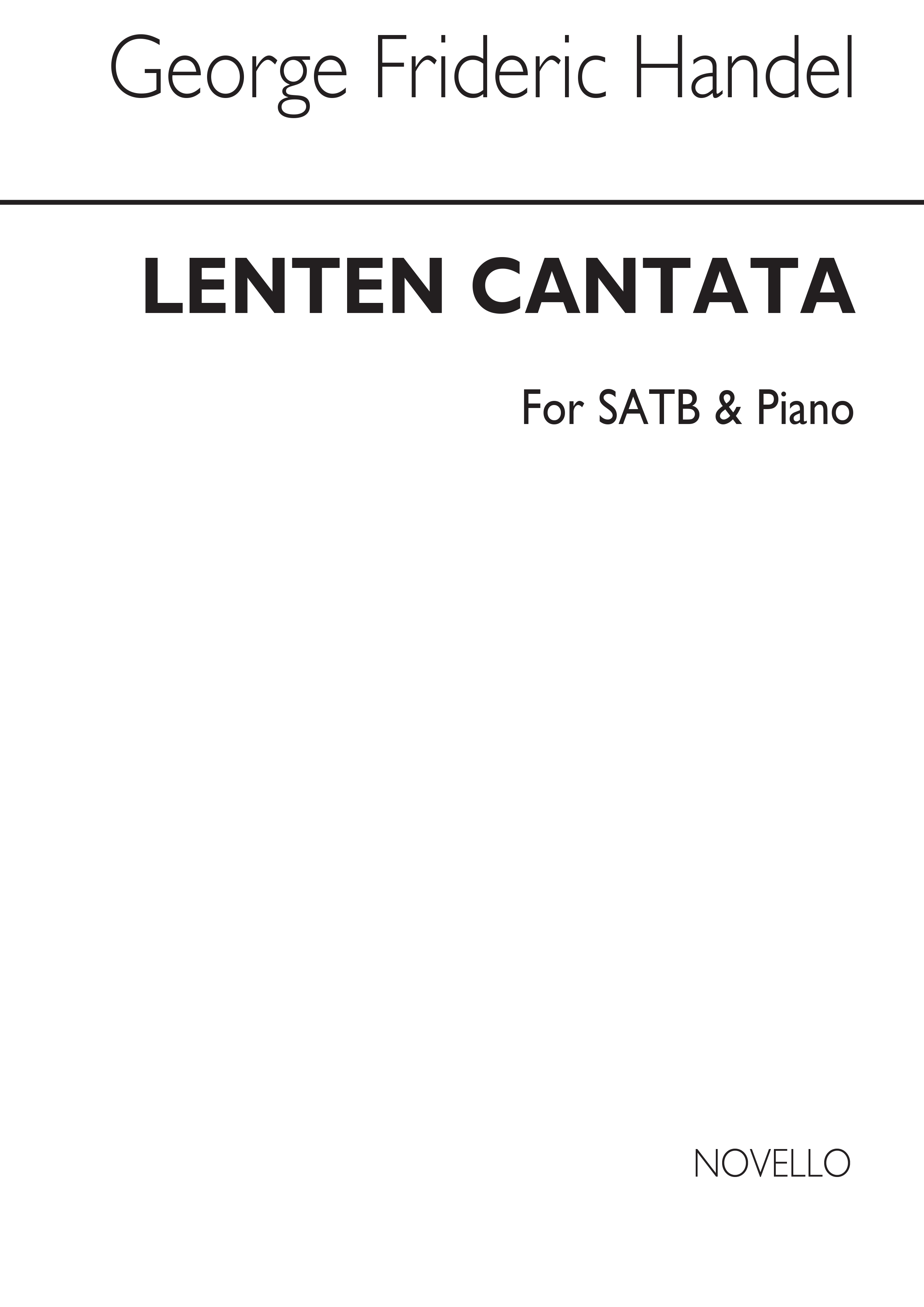 G.F. Handel: Lenten Cantata (Vocal Score)