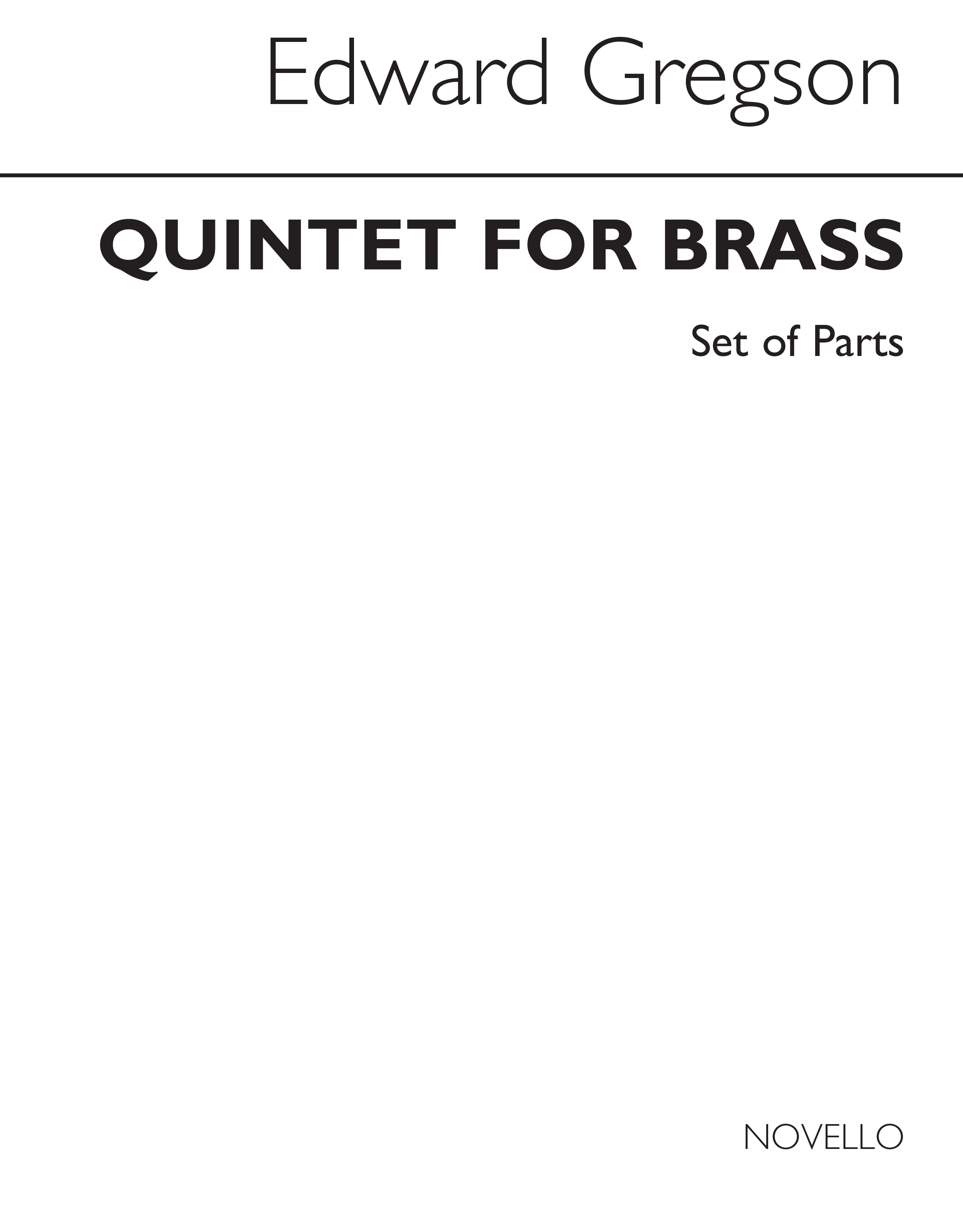 Edward Gregson: Quintet For Brass (Parts)