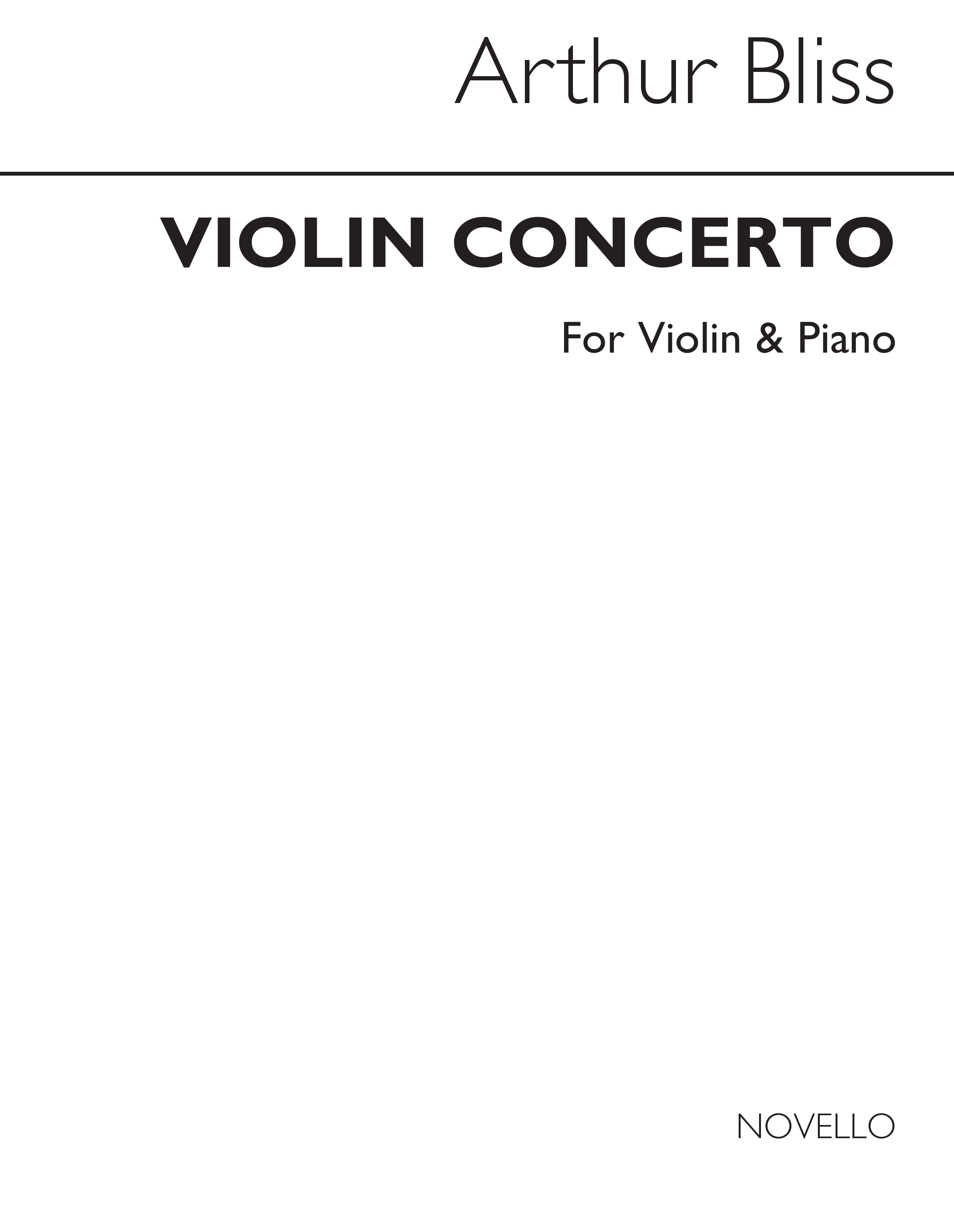 Arthur Bliss: Concerto For Violin (Violin/Piano)