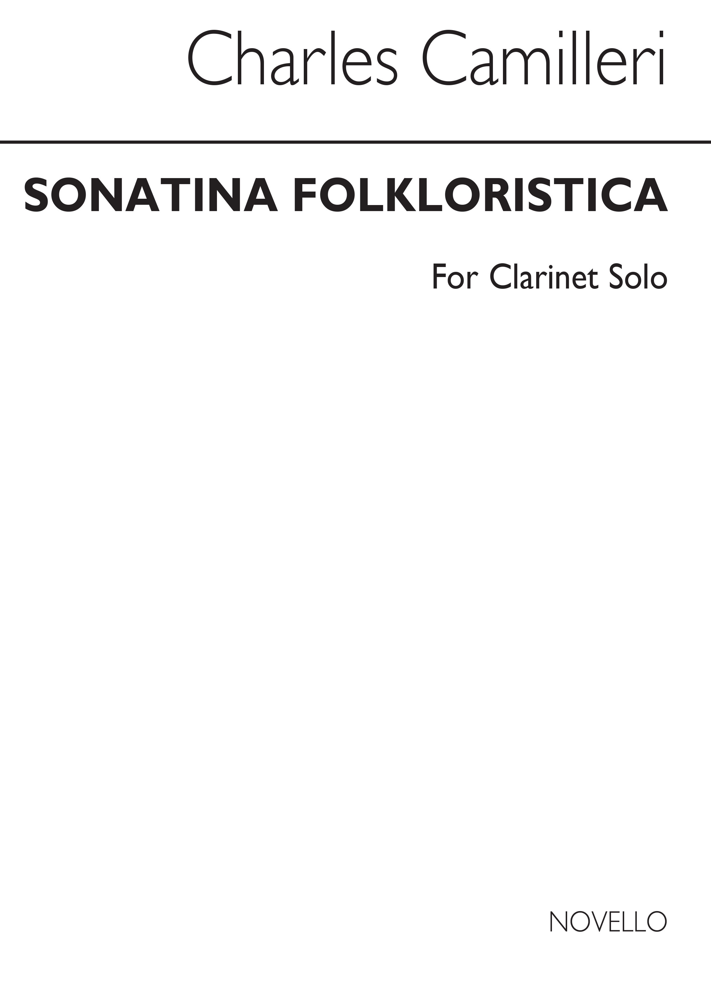 Camilleri: Sonatina Folklorista for Clarinet Solo