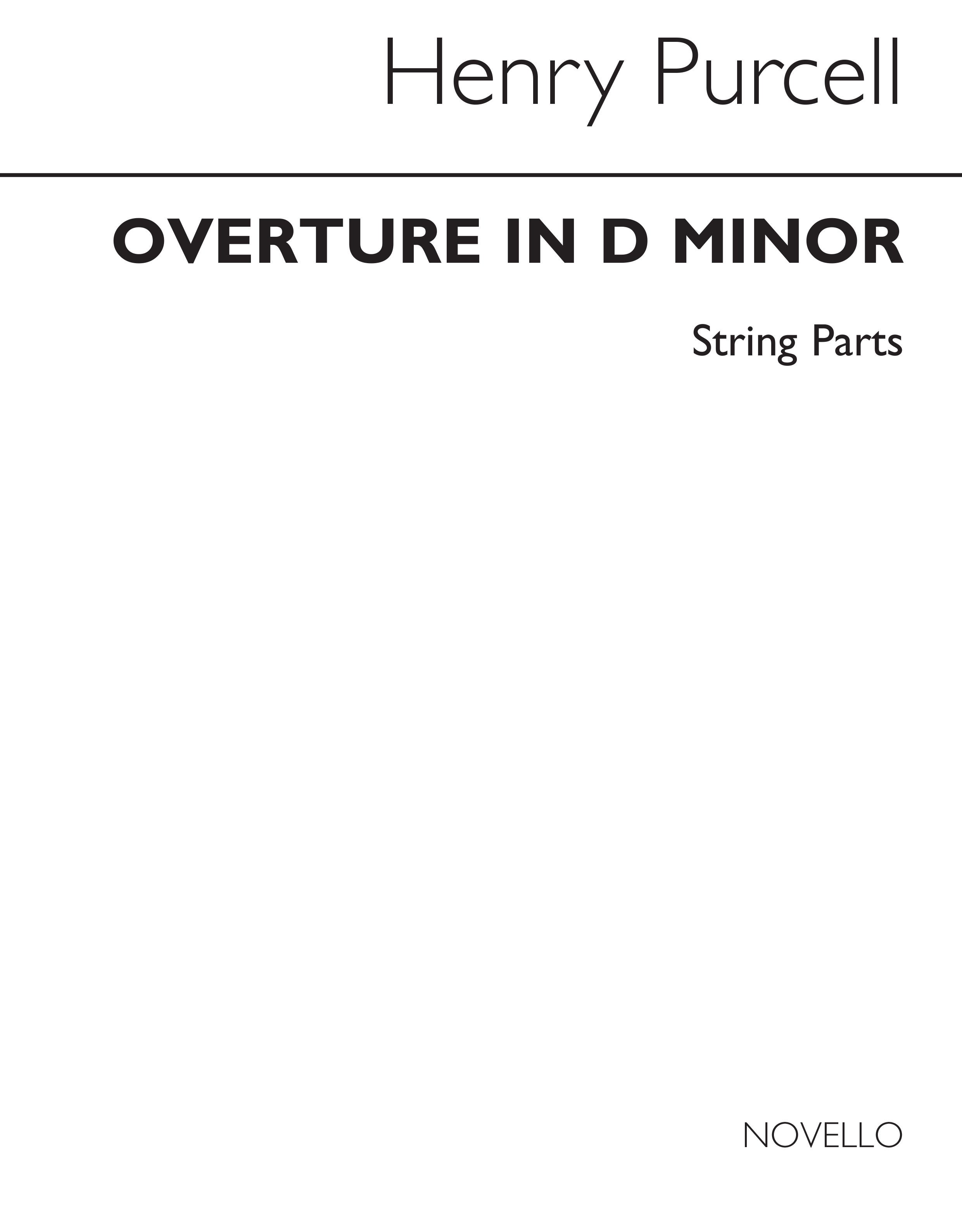 Henry Purcell: Overture In D Minor (String Parts)