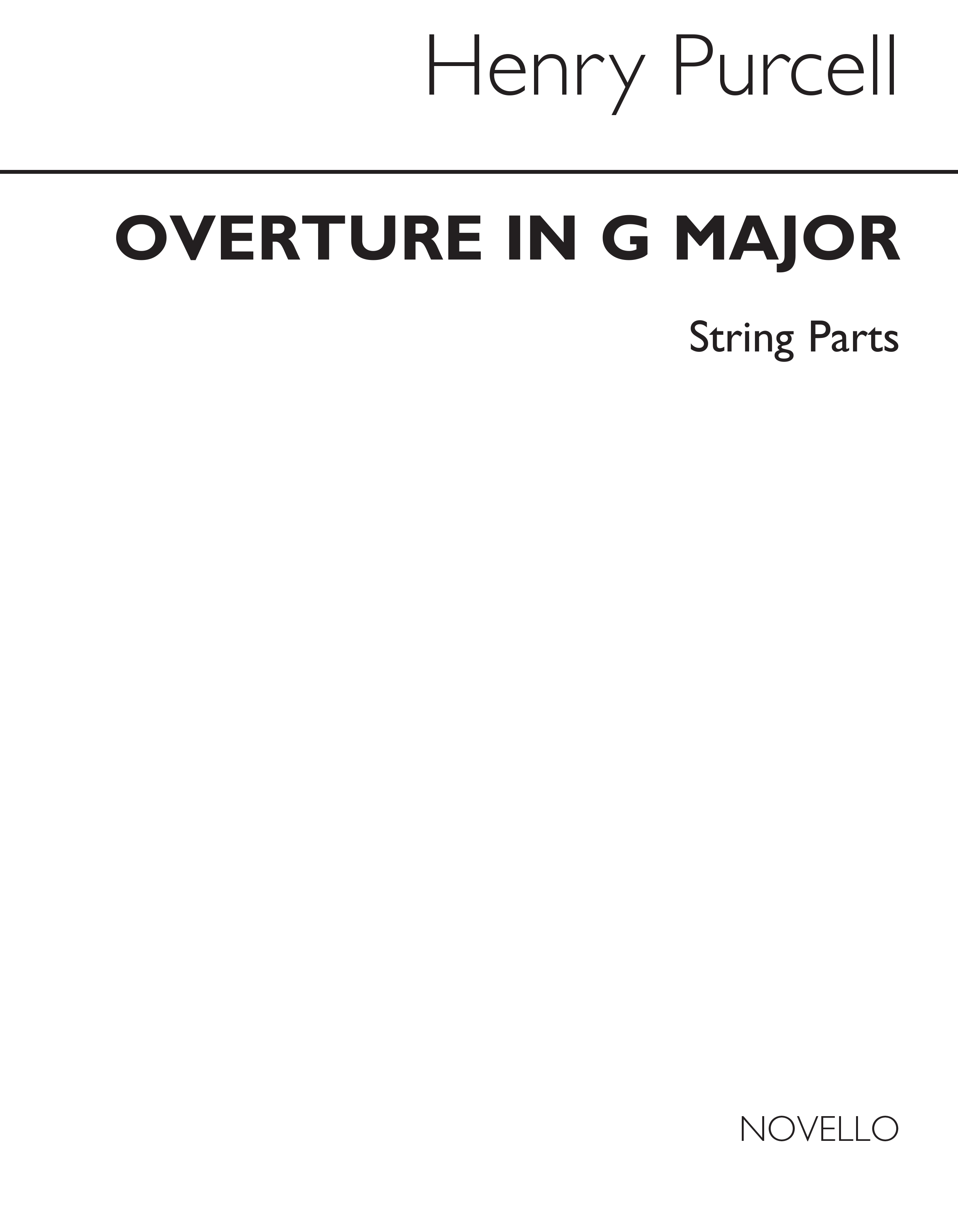 Henry Purcell: Overture In G (String Parts)