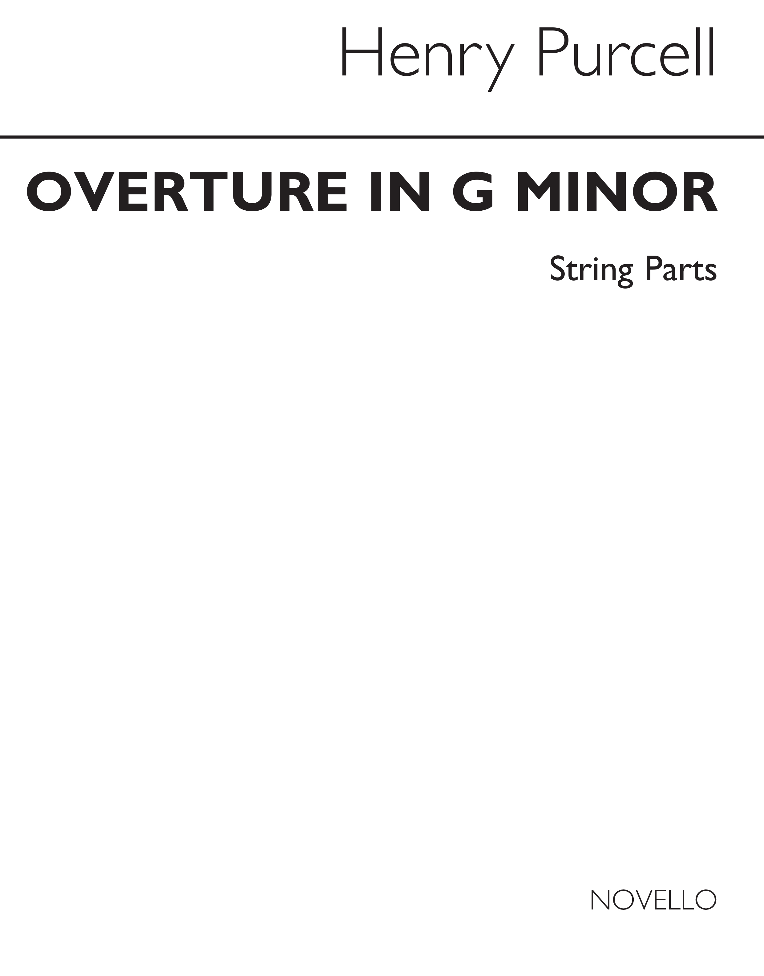 Henry Purcell: Overture In G Minor (String Parts)