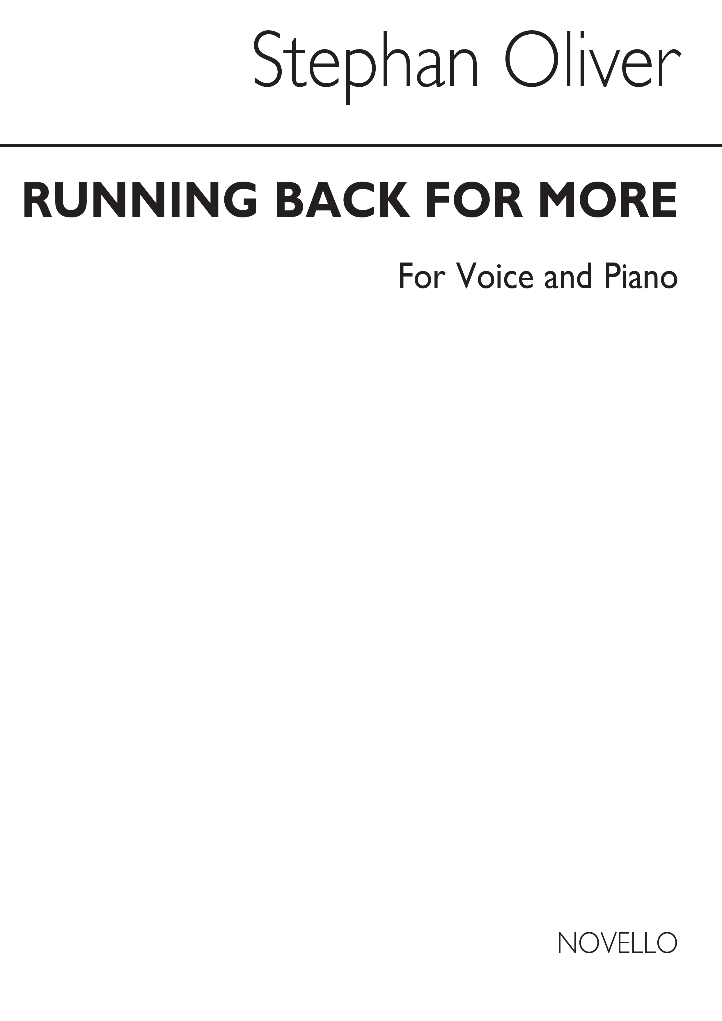 Oliver: Running Back For More for Voice and Piano