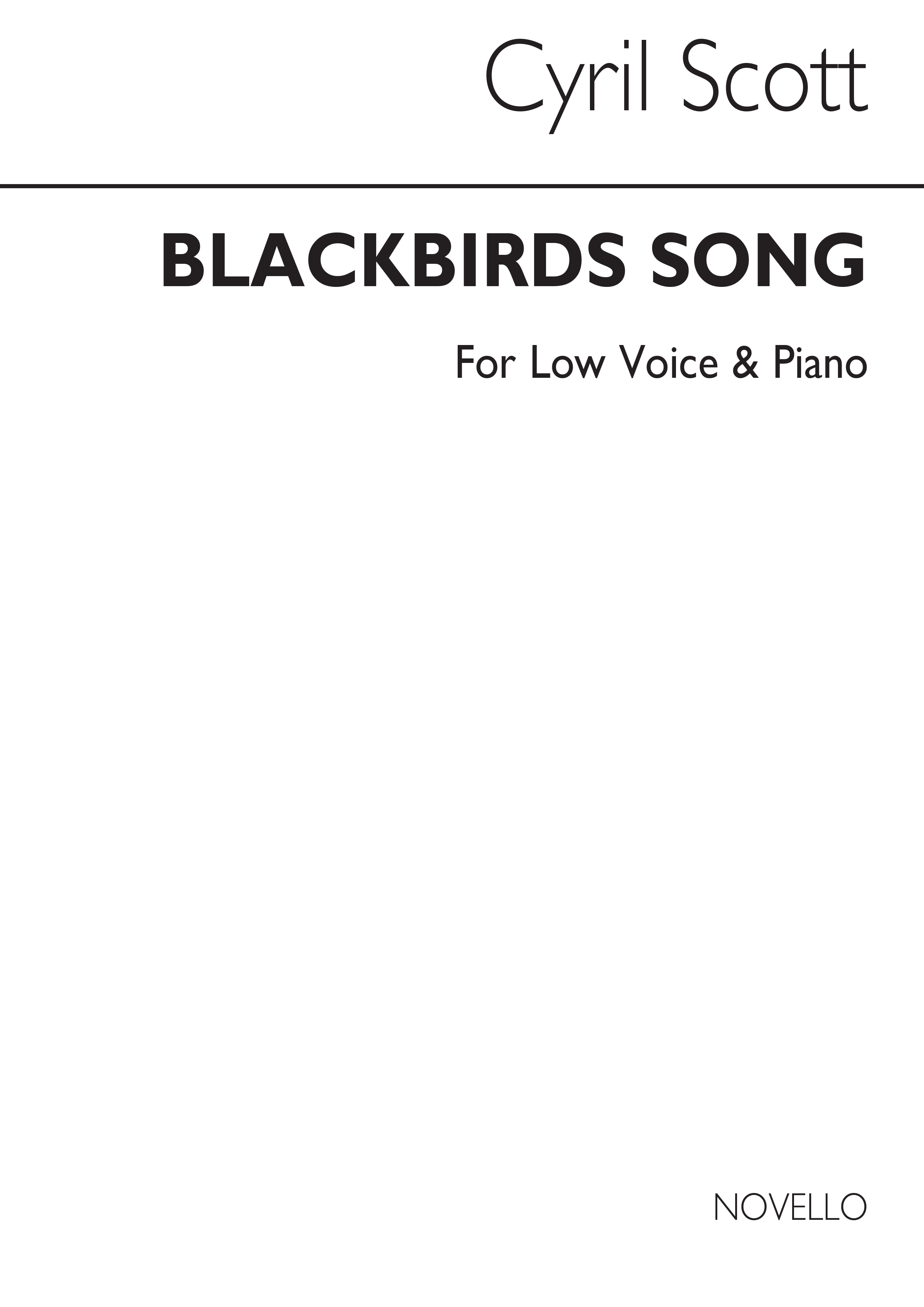 Cyril Scott: Blackbird's Song Op52 No.3-low Voice/Piano