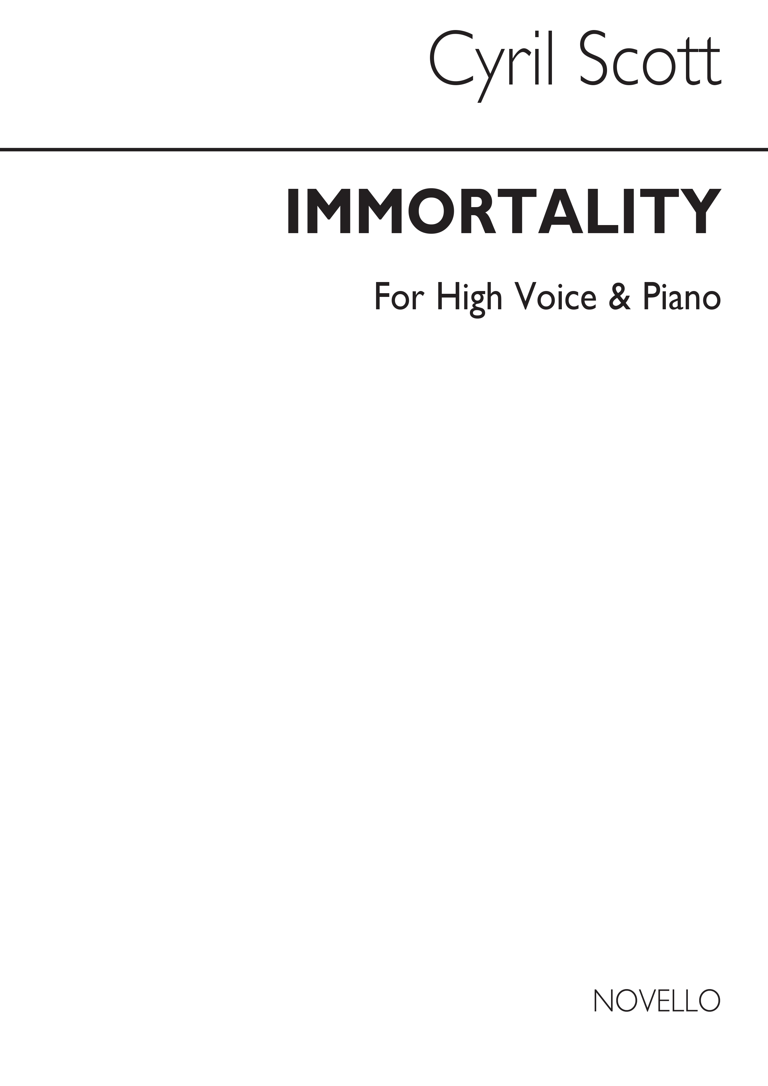 Cyril Scott: Immortality-high Voice/Piano (Key-g)