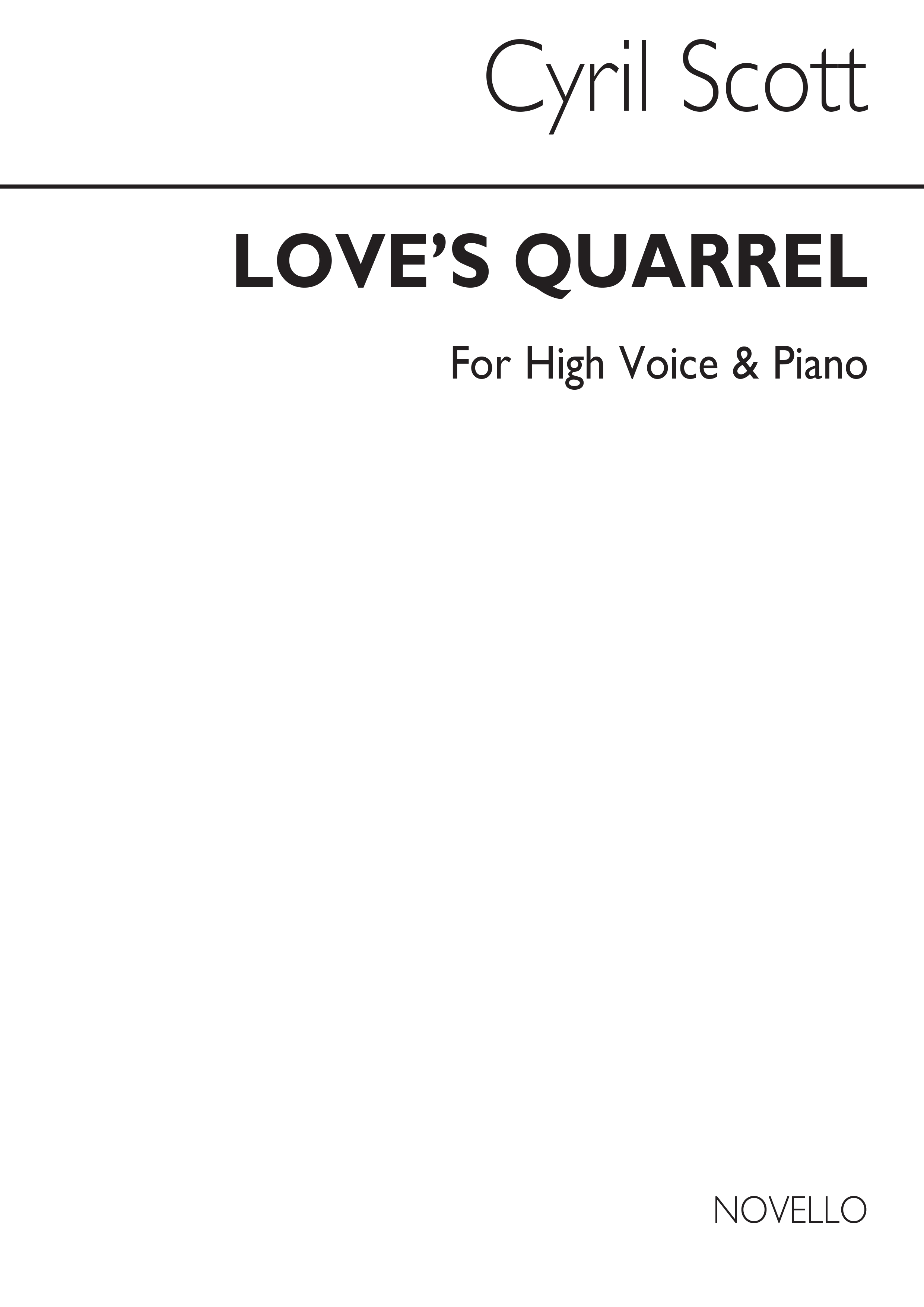 Cyril Scott: Love's Quarrel Op55 No.1-high Voice/Piano (Key-c)