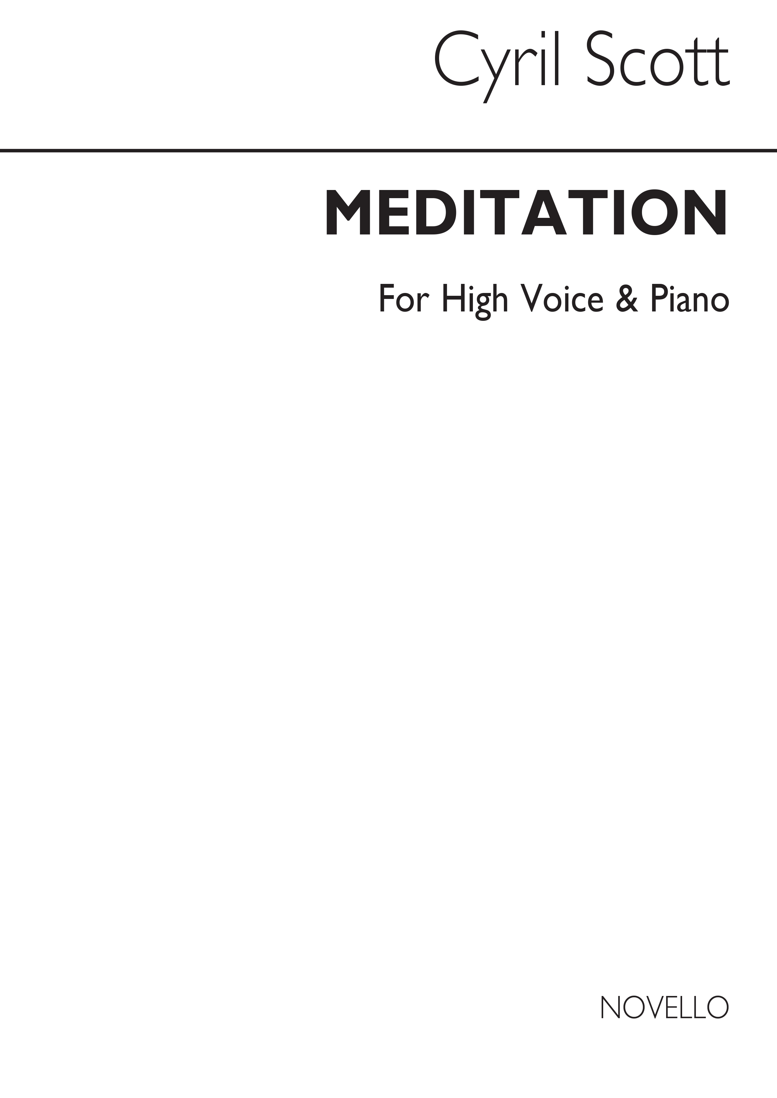 Cyril Scott: Meditation-high Voice/Piano (Key-c)