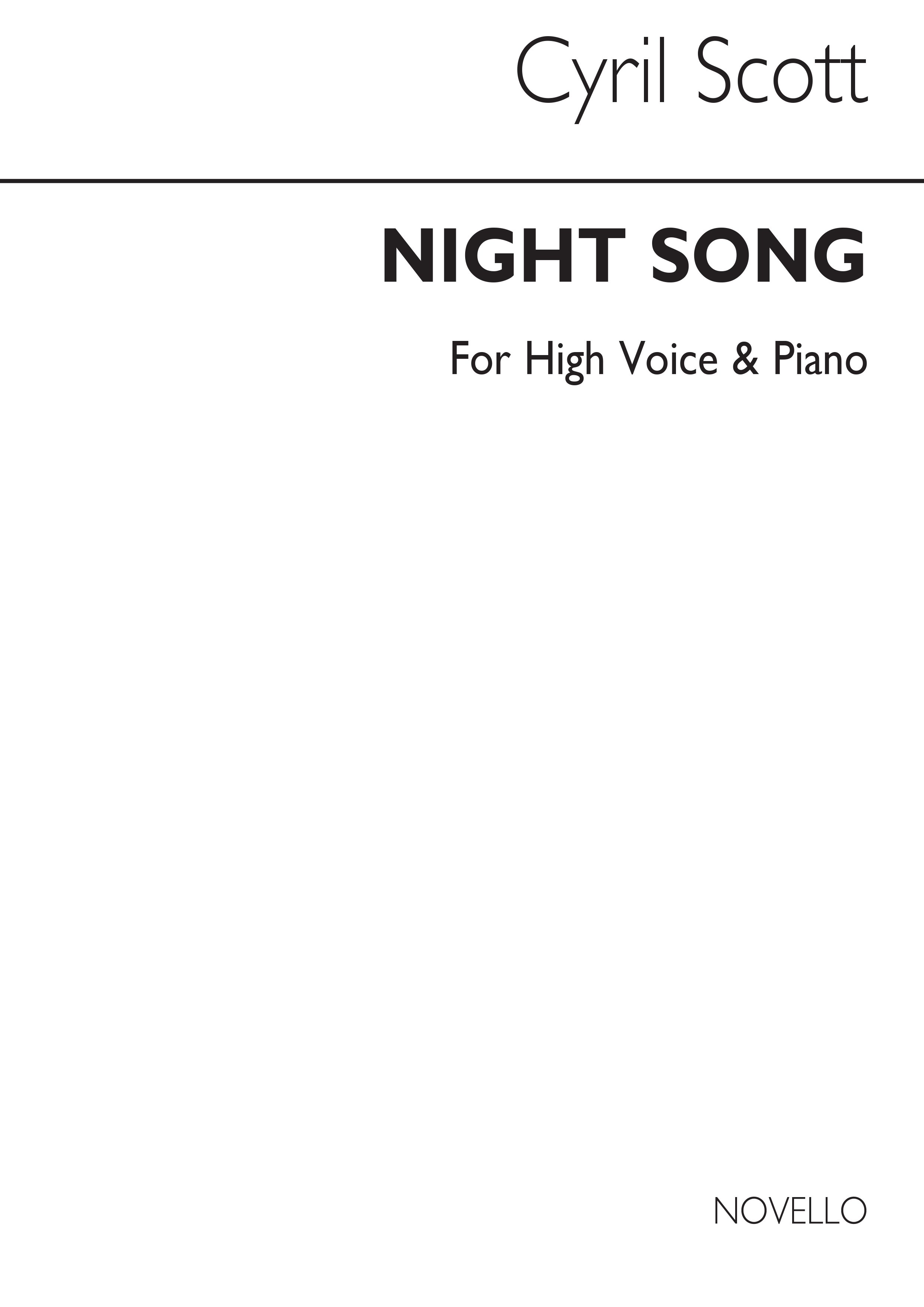 Cyril Scott: Night Song-high Voice/Piano (Key-e Flat)