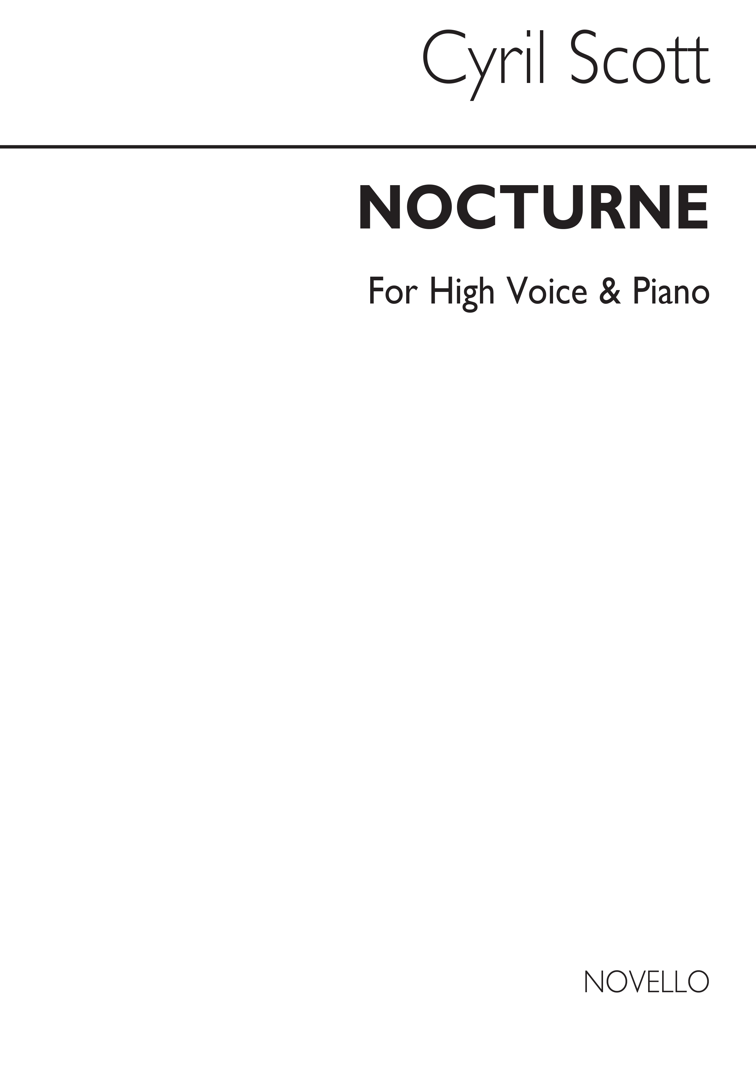 Cyril Scott: Nocturne-high Voice/Piano (Key-b)