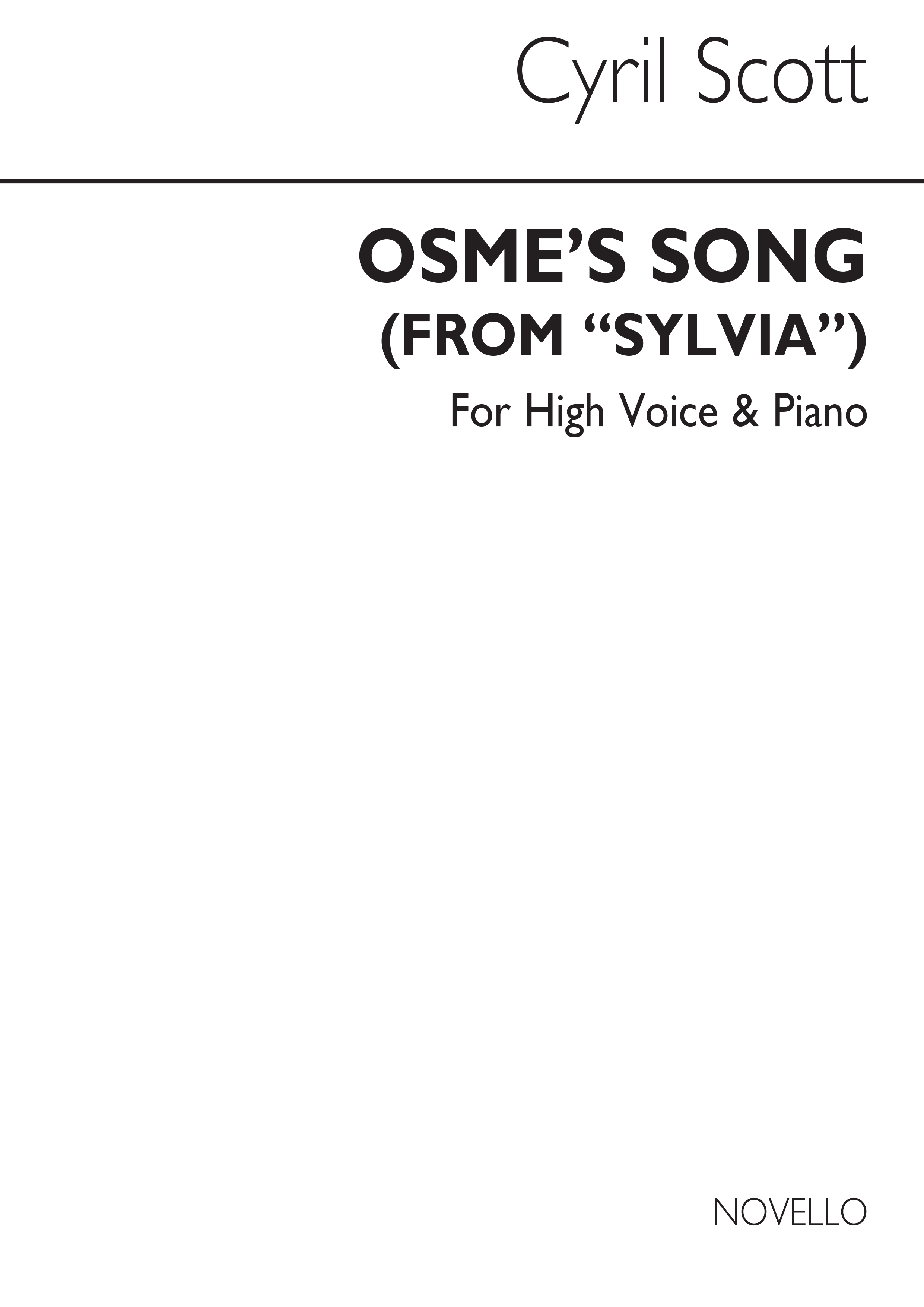 Cyril Scott: Osme's Song (From Sylvia) Op68 No.2-high Voice/Piano (Key-f)