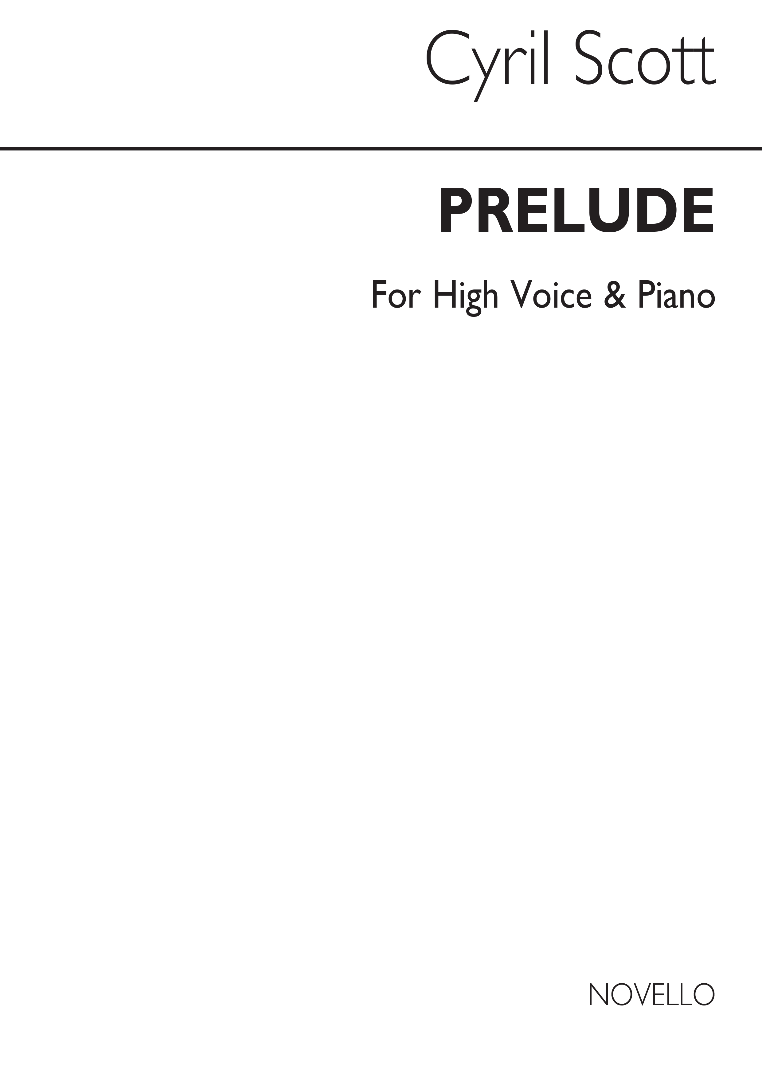 Cyril Scott: Prelude Op57 No.1-high Voice/Piano (Key-d)