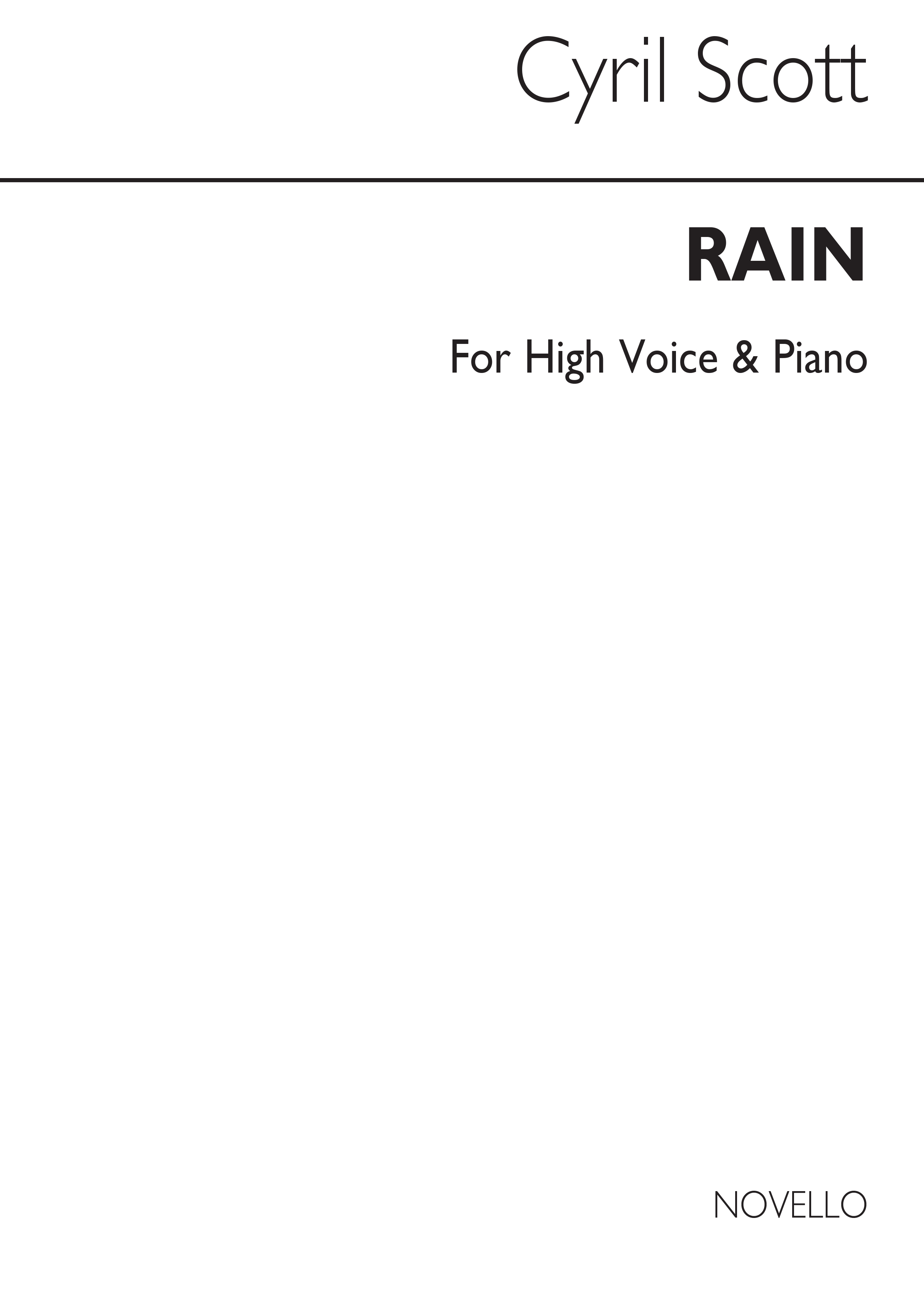 Cyril Scott: Rain-high Voice/Piano