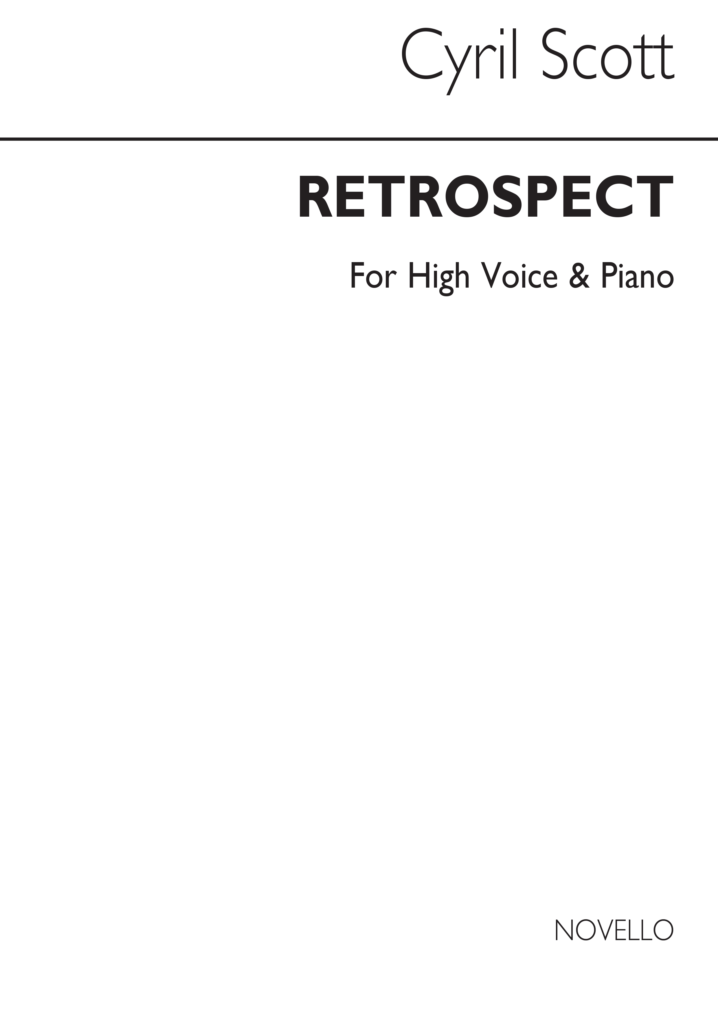 Cyril Scott: Retrospect-high Voice/Piano (Key-d)