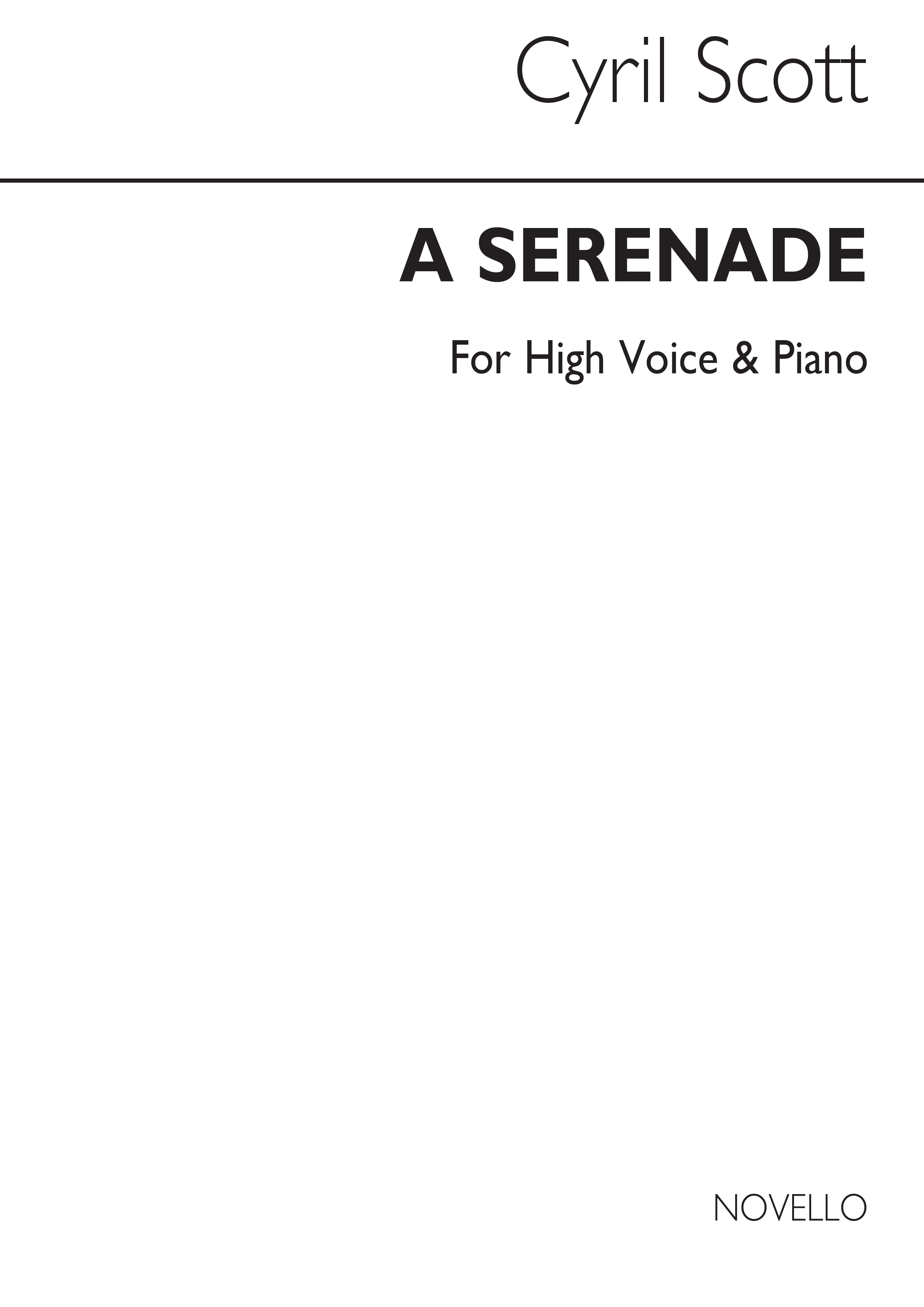 Cyril Scott: A Serenade Op61 No.1-high Voice/Piano (Key-f)